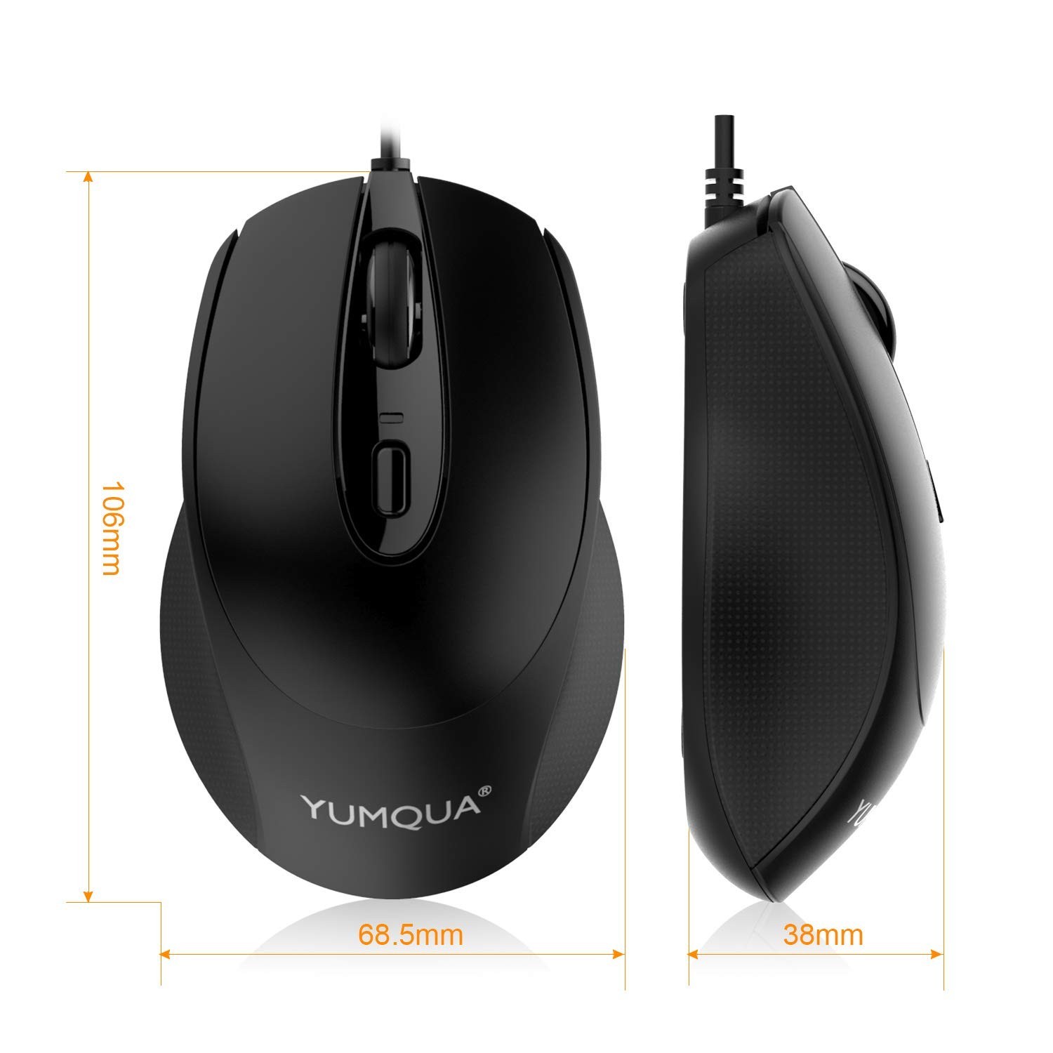YUMQUA G222 Computer Mouse Wired 4 Pack, Bulk USB Corded Mouse, Office & Home...