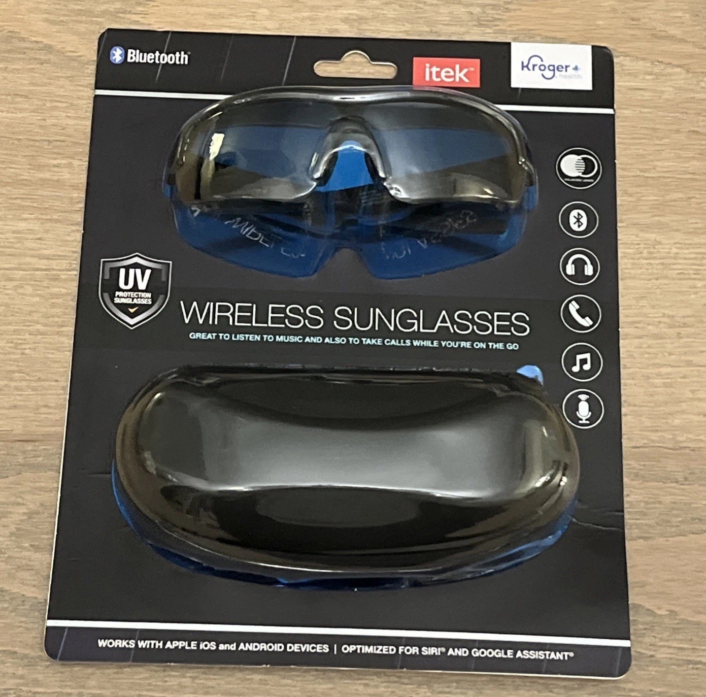 Itek Smart UV Protect Sunglasses Bluetooth  Android iPhone Siri Wireless  BadPkg