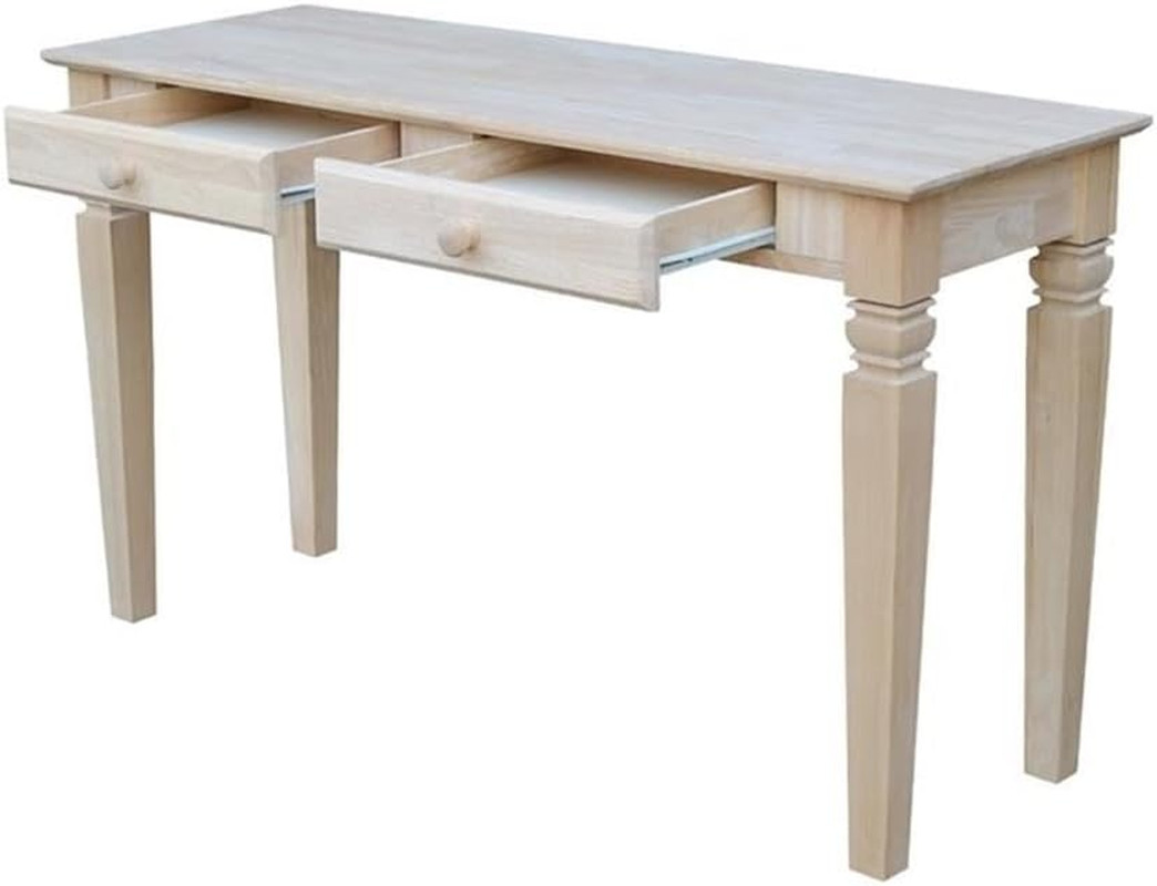 Java Console Table with 2 Drawers, Unfinished