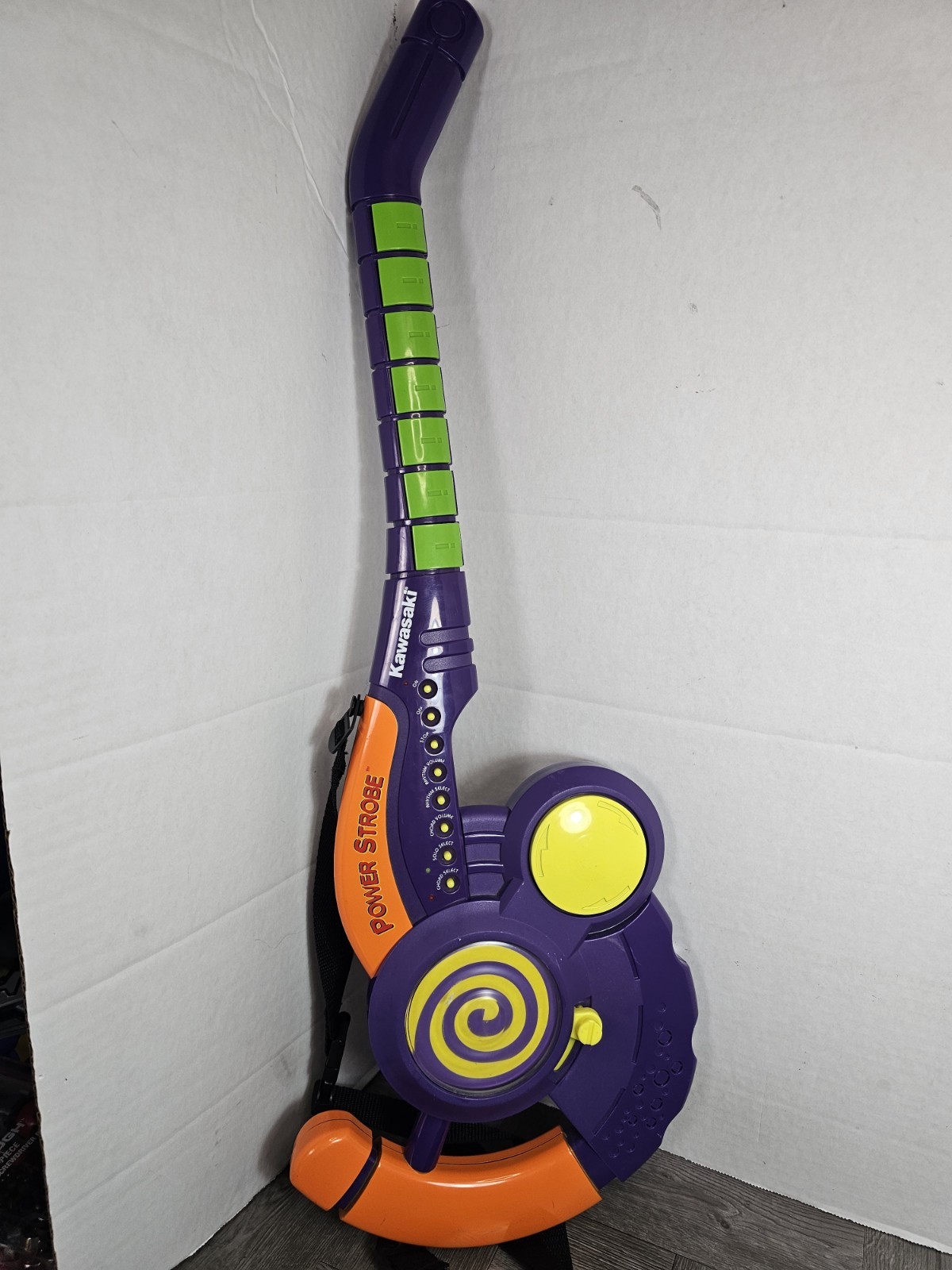Vintage 2002 KAWASAKI Power Strobe Electric Music Noise Sound Guitar Toy Works!