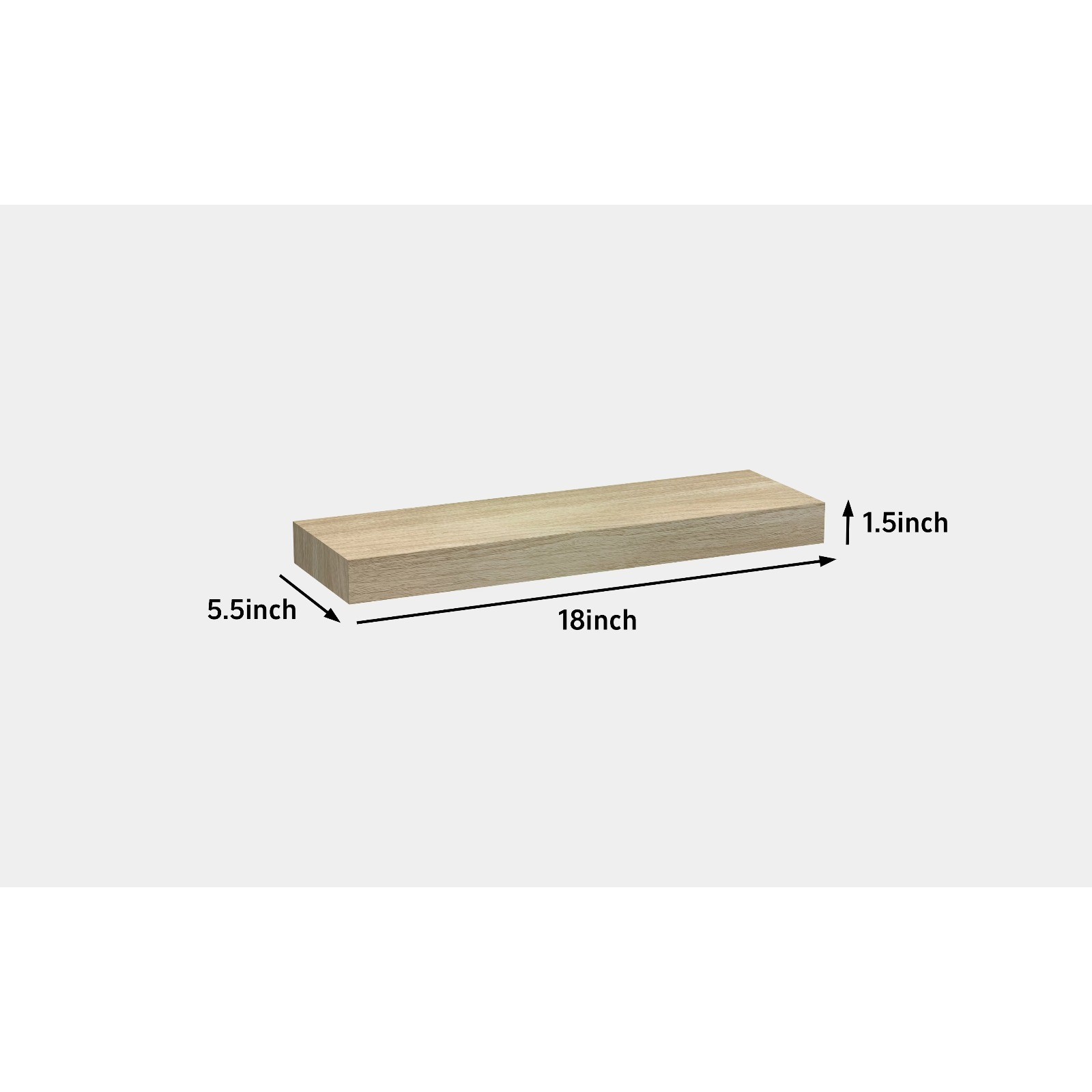 Natural 18" Wood Floating Shelf