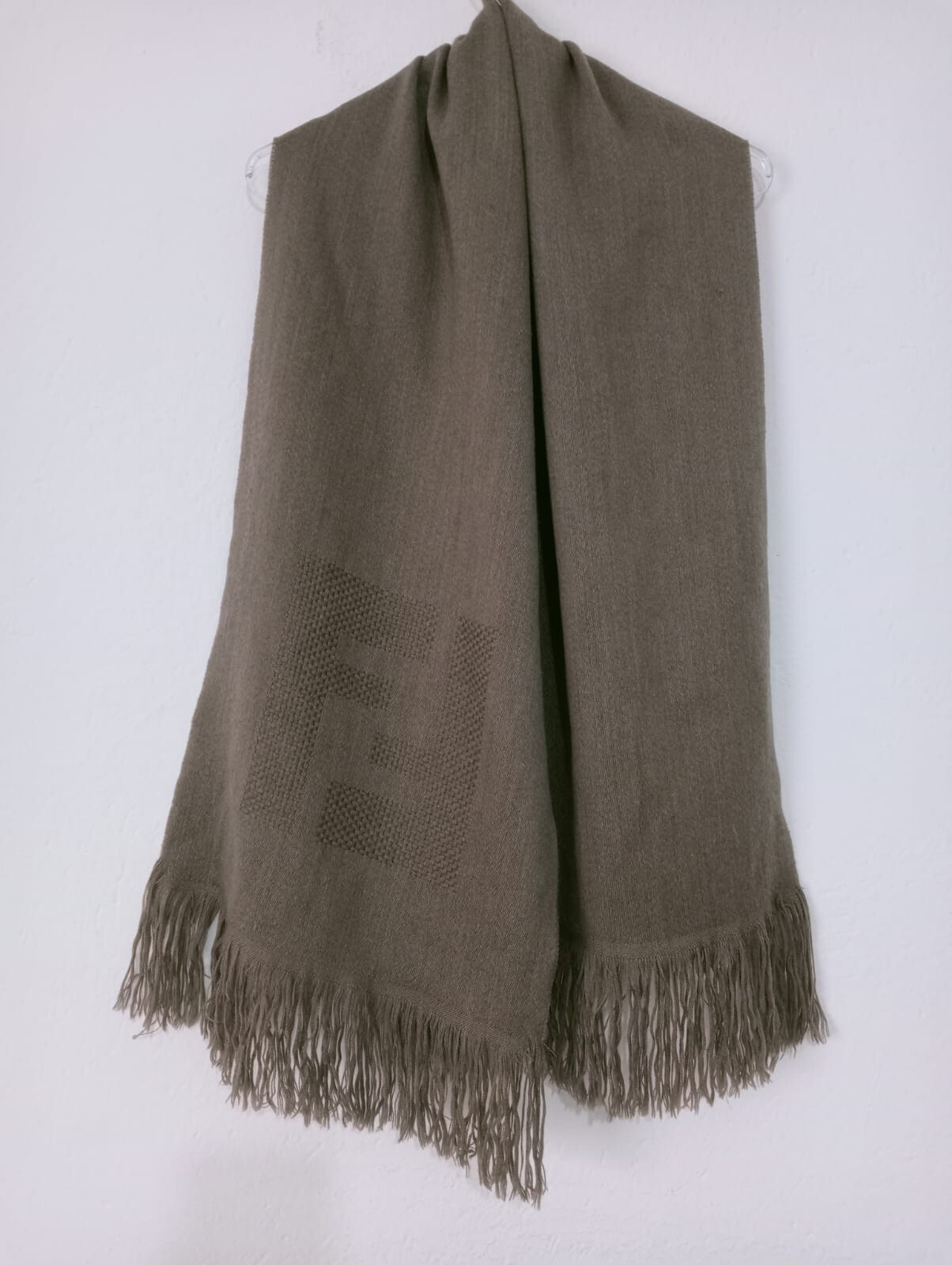 Y# FENDI Wool Men's Scarf, has threads pulled
