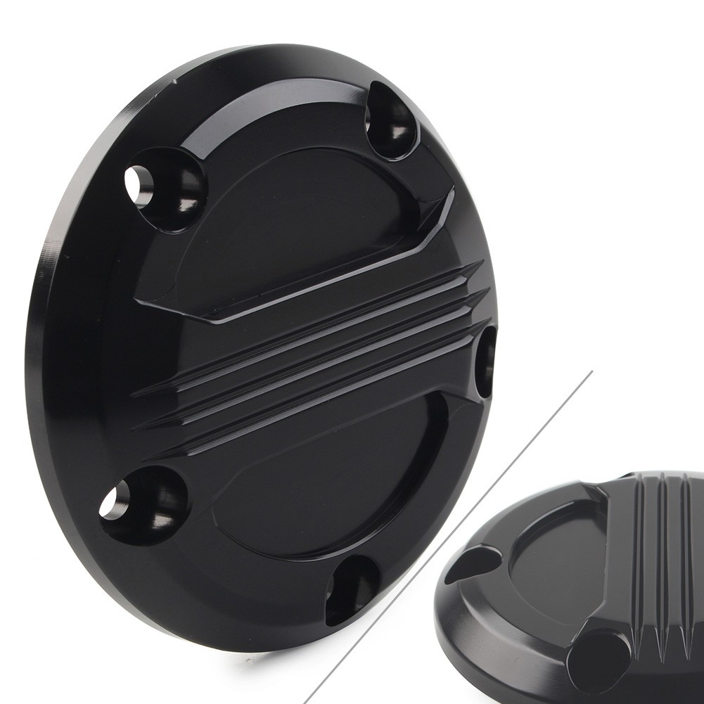 Fit Harley Twin Cam 99-17 Touring Electra Glide 5 Holes Timing Point Cover Black