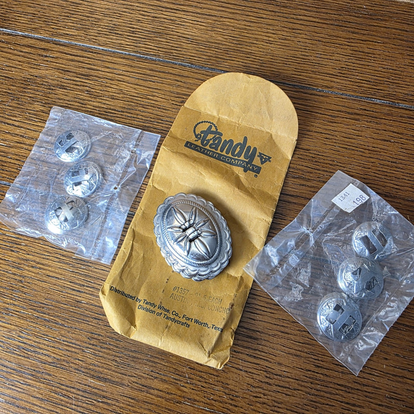 Tandy Slotted Conchos Lot 20 Polished Silver 2.5-1in Mixed Western Saddle Tack