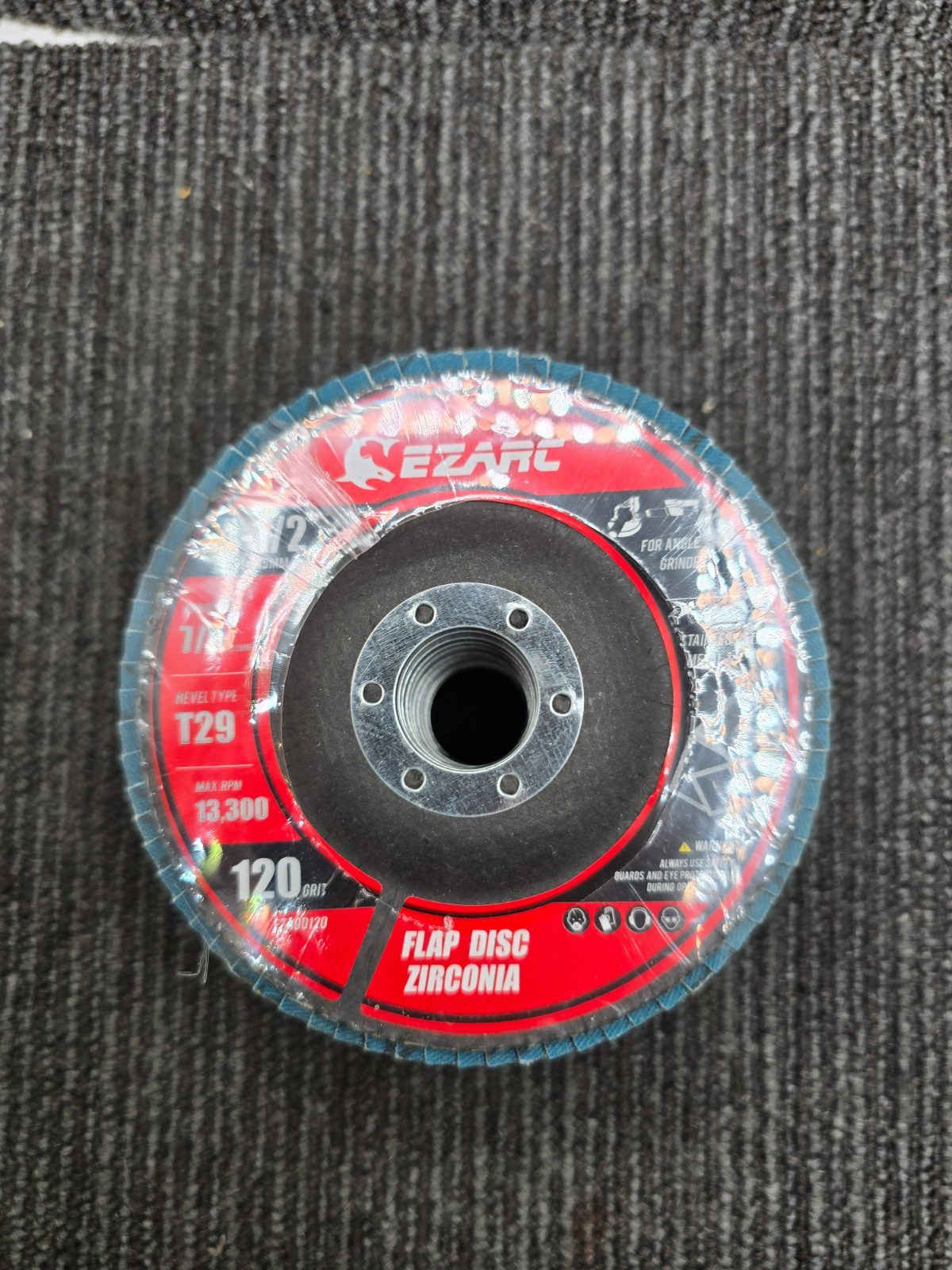 (QTY 10) Ezarc 120 Grit Flap Discs Zirconia 4-1/2" for Angle Grinder Bevel T29
