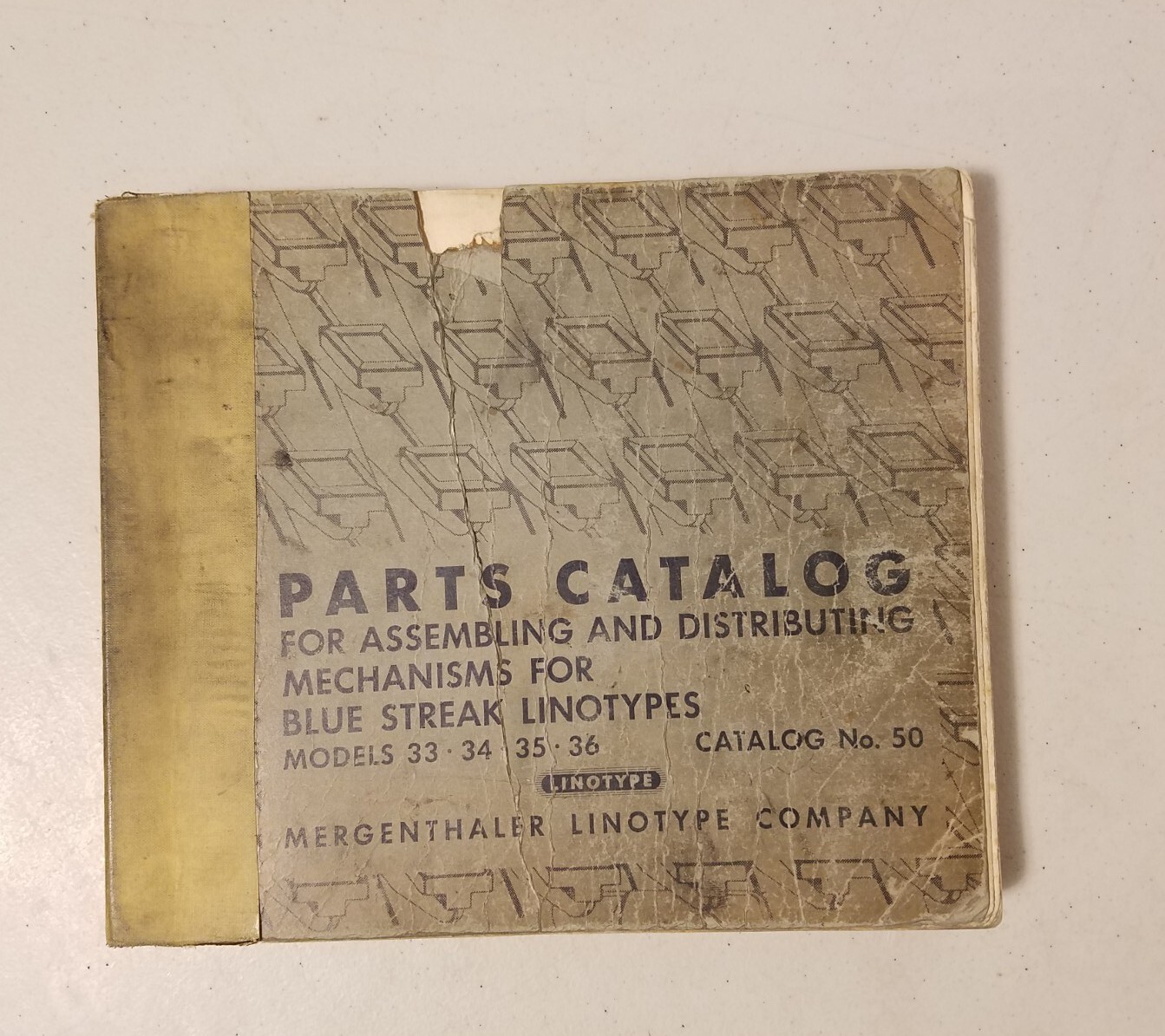 Blue Streak Linotypes Parts Catalog No. 50 for Models 33, 34, 35, 36 (1950)