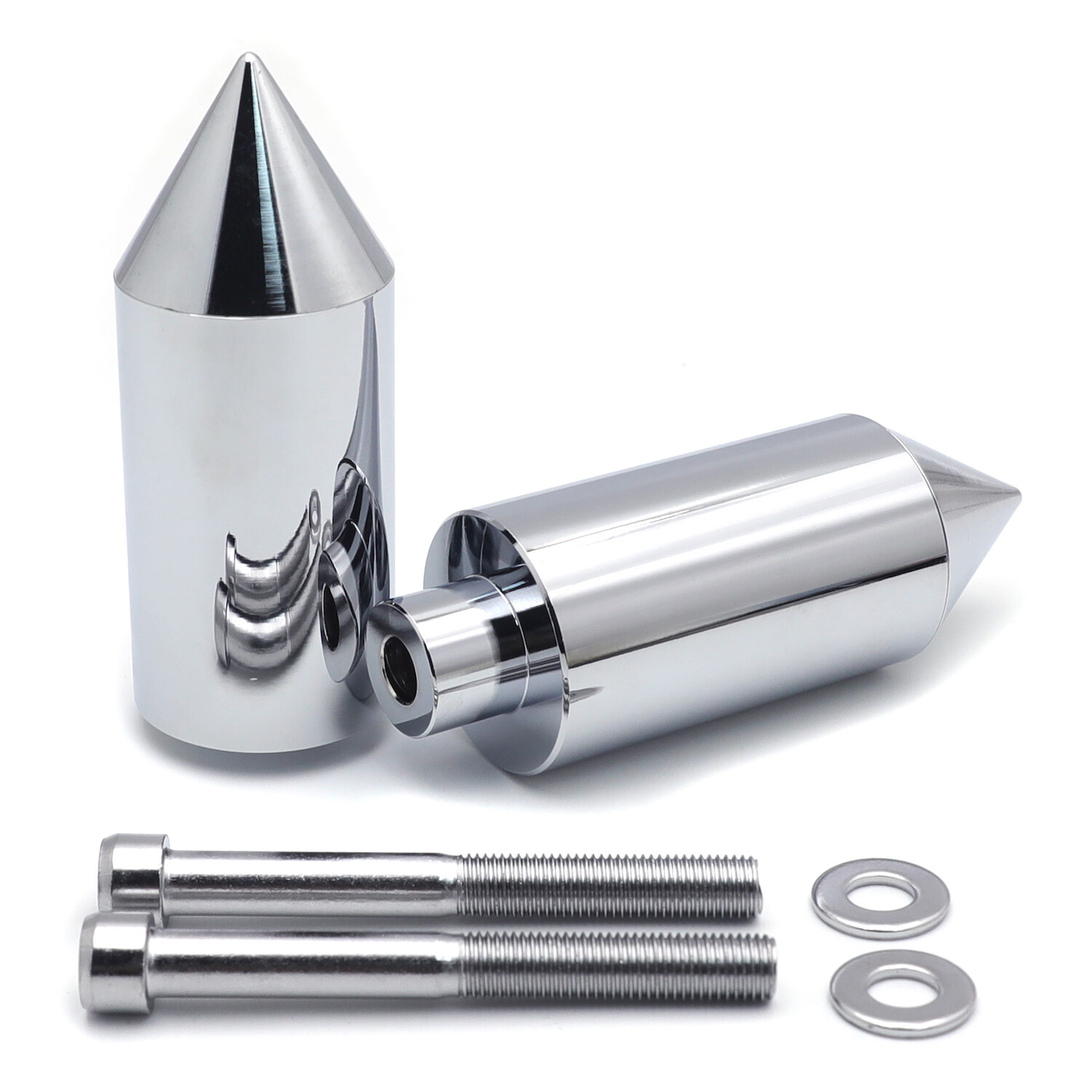 Chrome Spike Frame Slider Crash Protector Aluminum For 07-08 Suzuki GSXR 1000