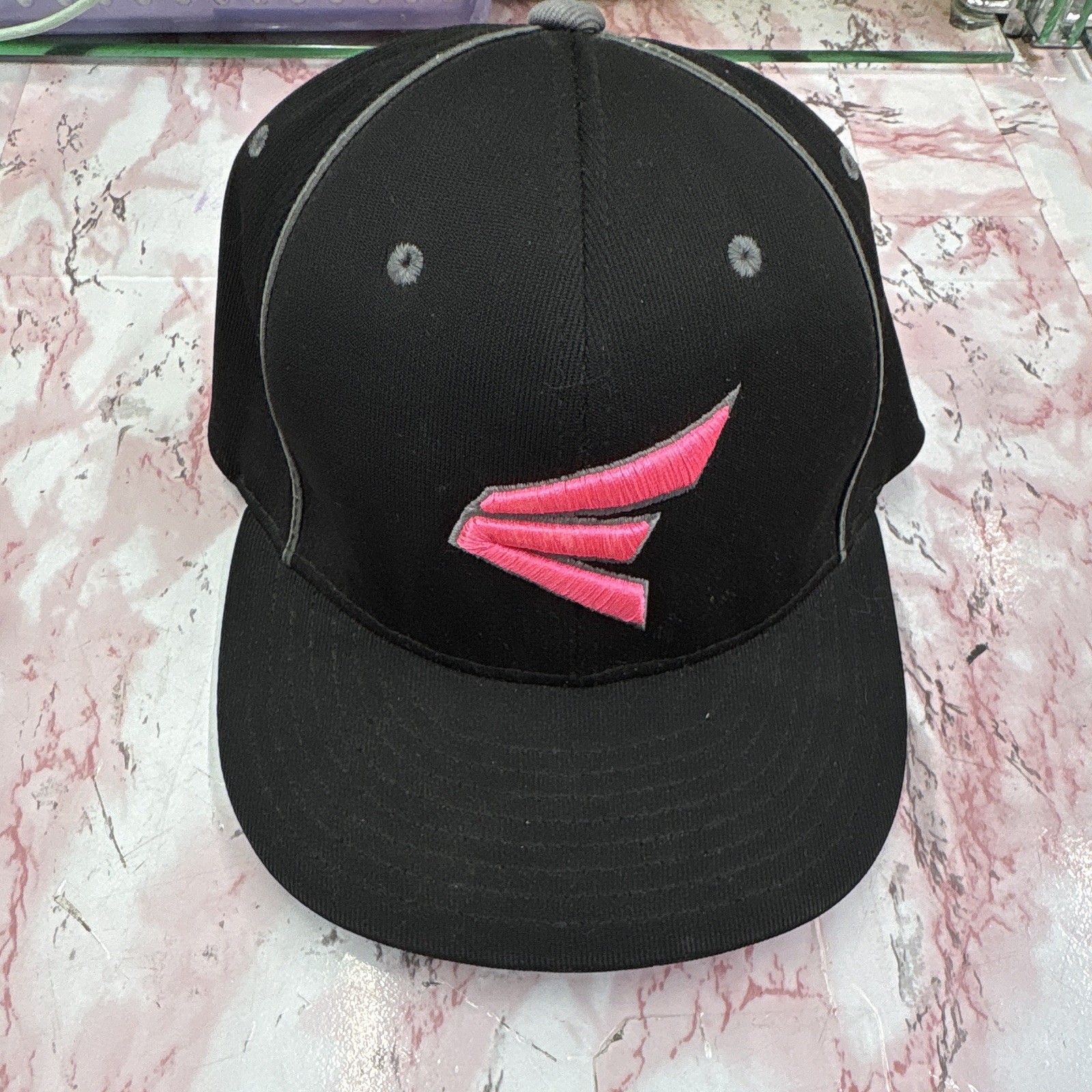 Easton Pulse Fitted Baseball Cap Hat Black with Pink Logo Black/Pink Colors