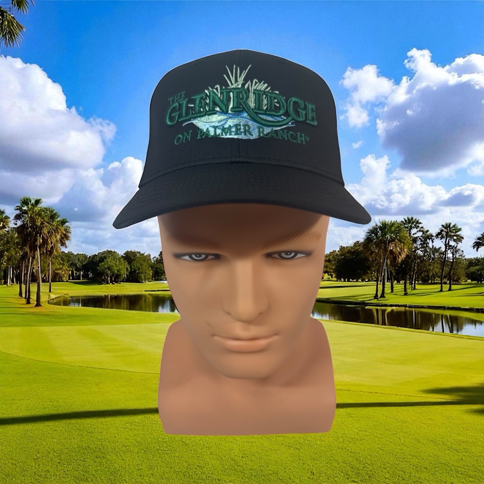 Glenridge Golf Club Hat One Size Black Strapback Cap Emboirered