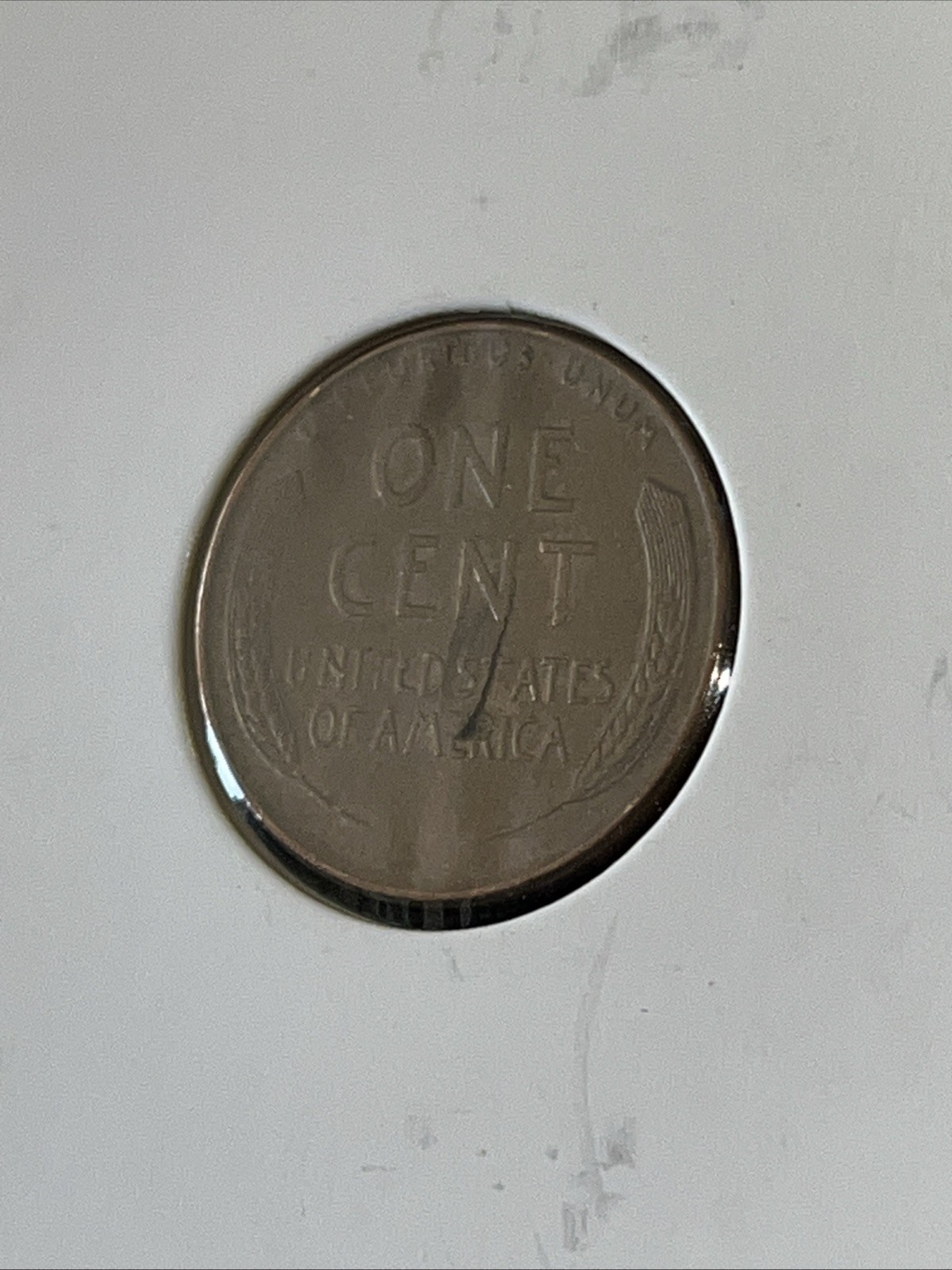 1949 D Lincoln Wheat Cent Reverse Retained Lamination Error