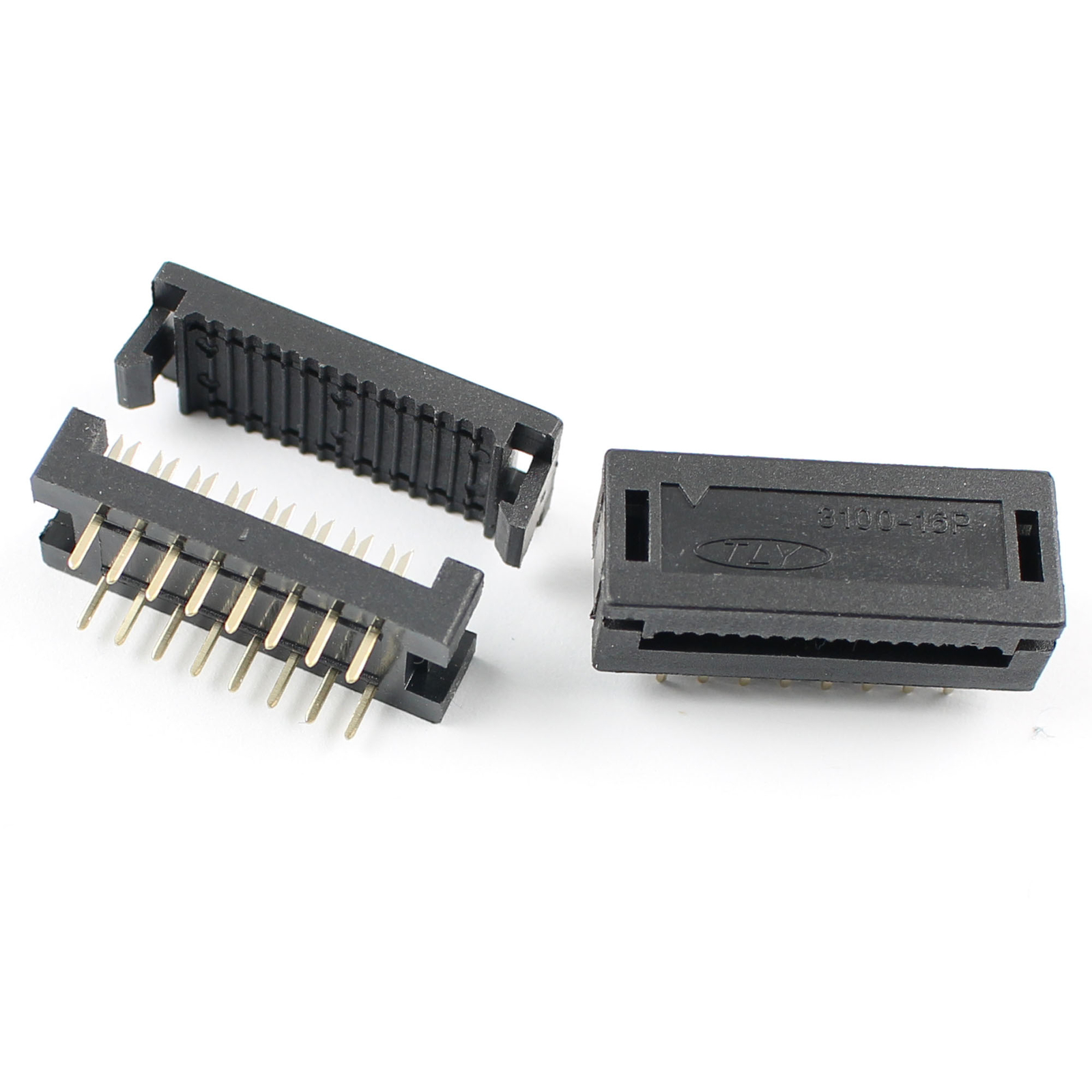 10Pcs 2.54mm 2x8 Pin 16 Pin Male IDC Ribbon Cable Transition Connector 3100-16P