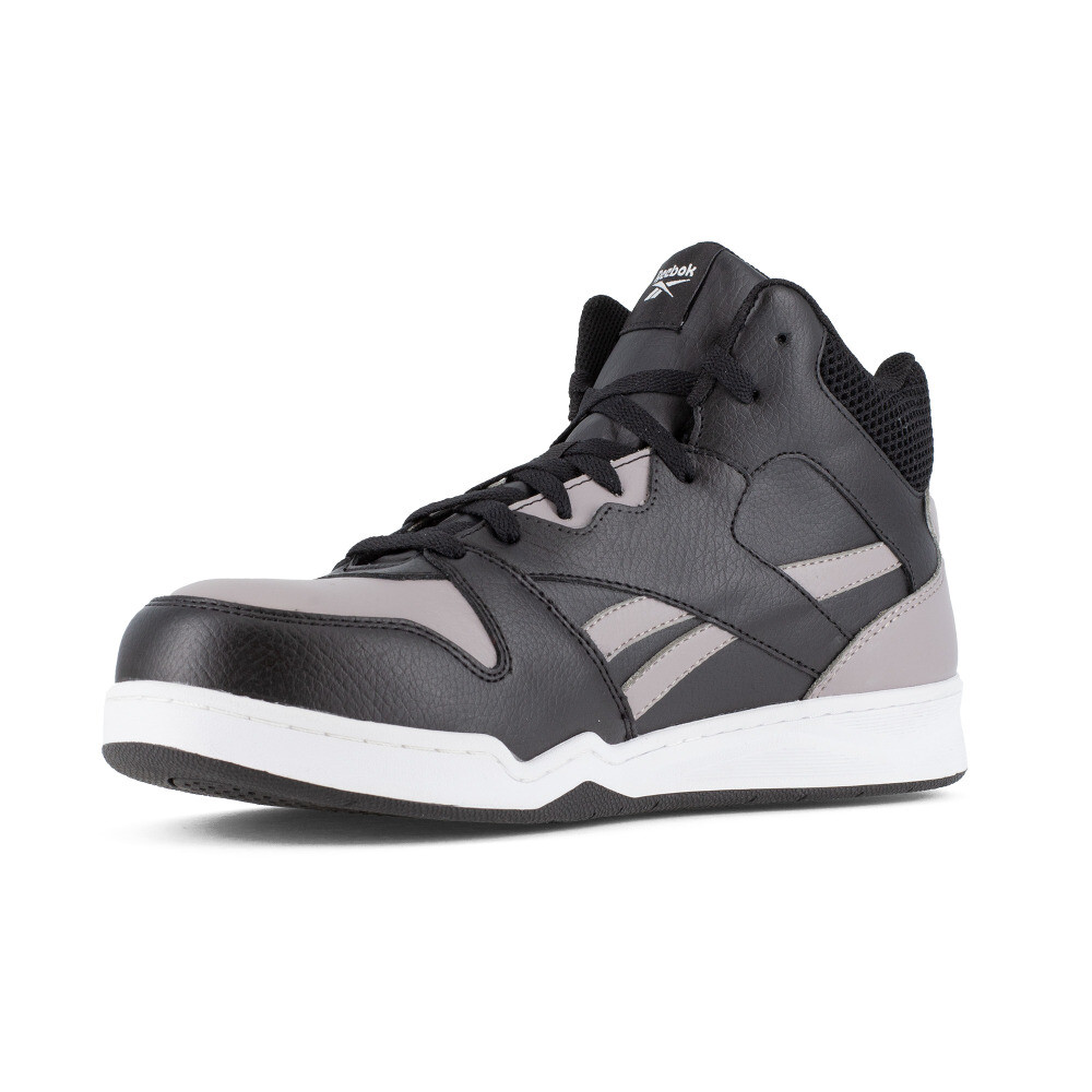 REEBOK BB4500 WORK MEN'S HIGH TOP SNEAKER GREY/BLACK BOOTS RB4131 - ALL SIZES