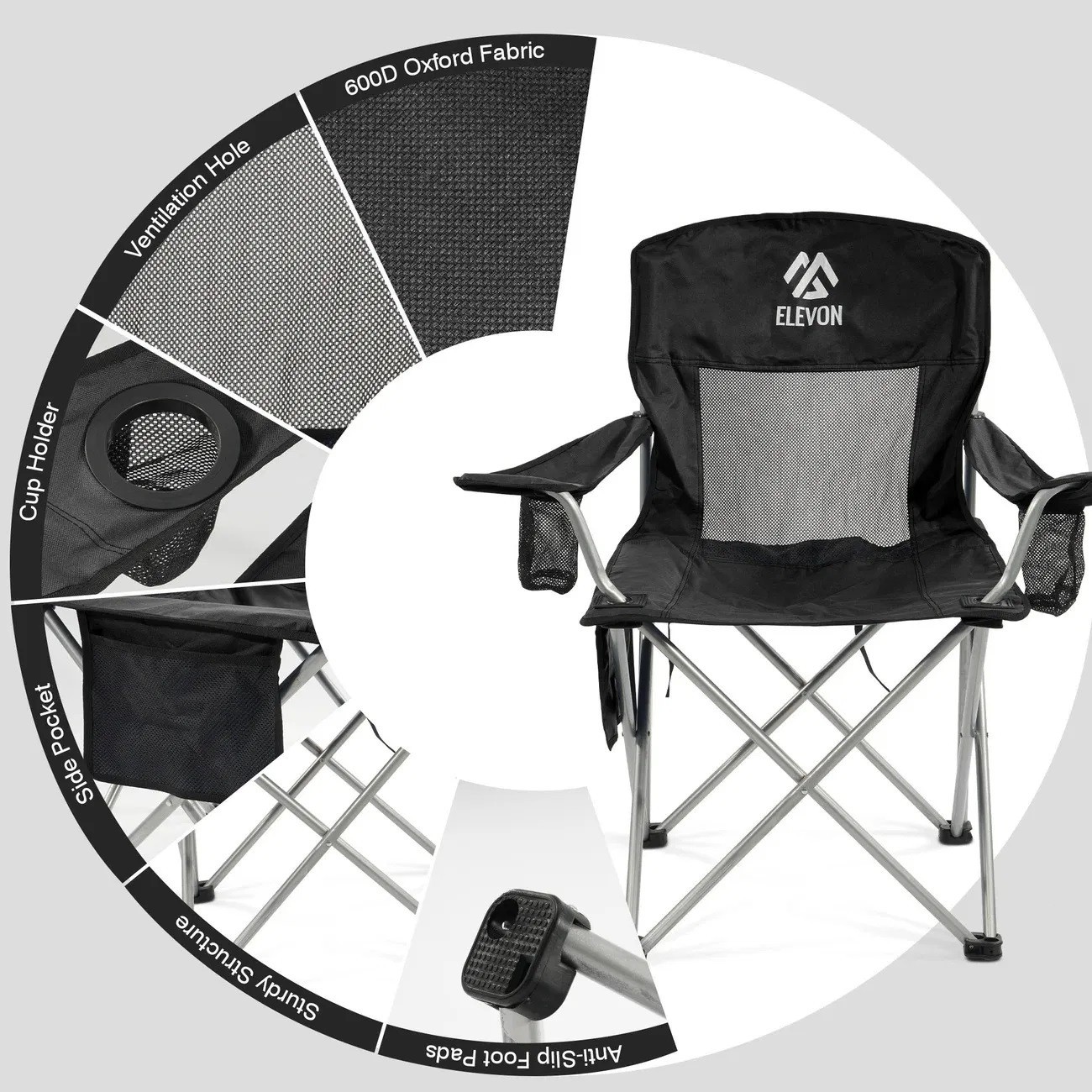 Elevon Canopy Camping Chair, Portable Folding Chair