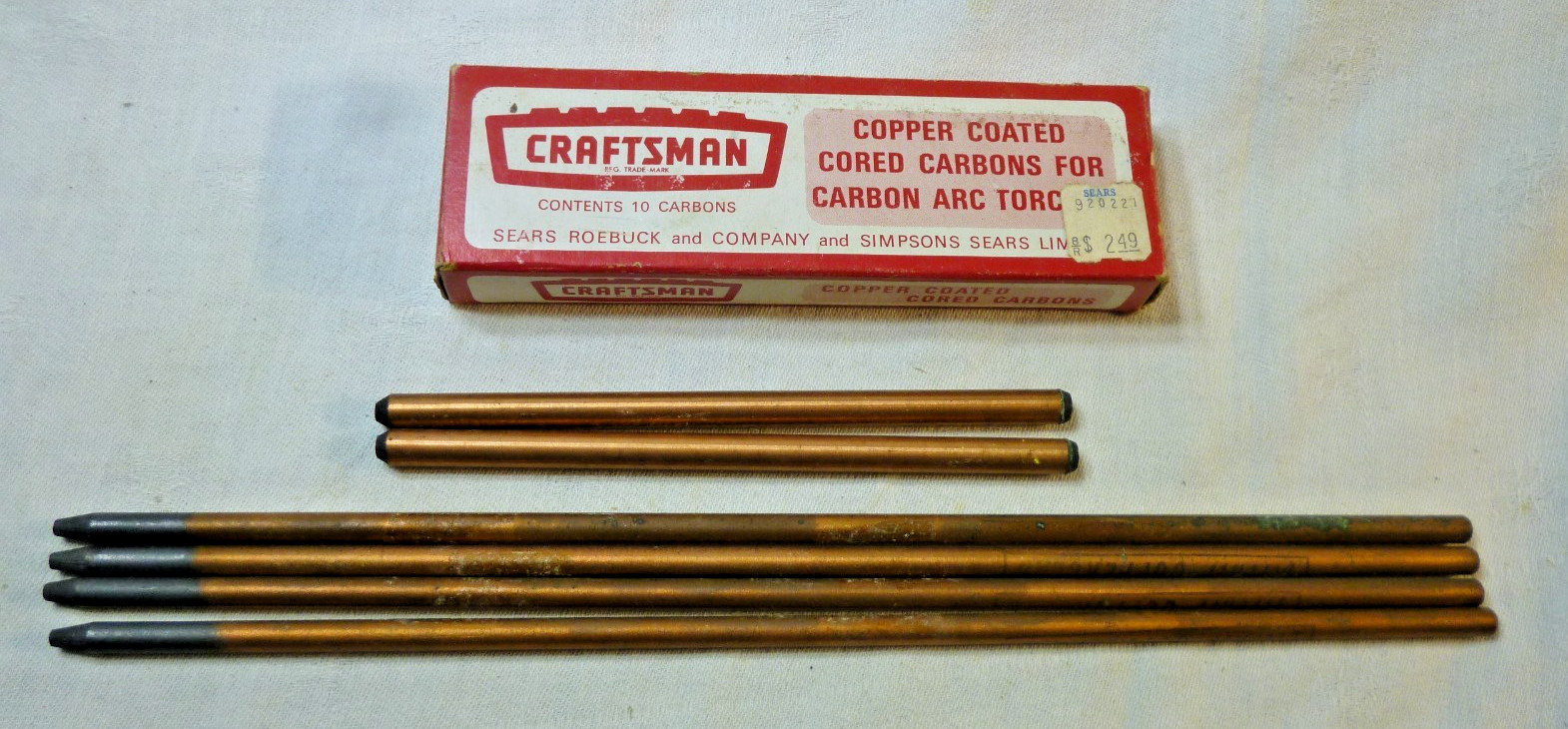 Craftsman 3/8" Copper Coated Cored Carbons for Carbon Arc Torches ET-7