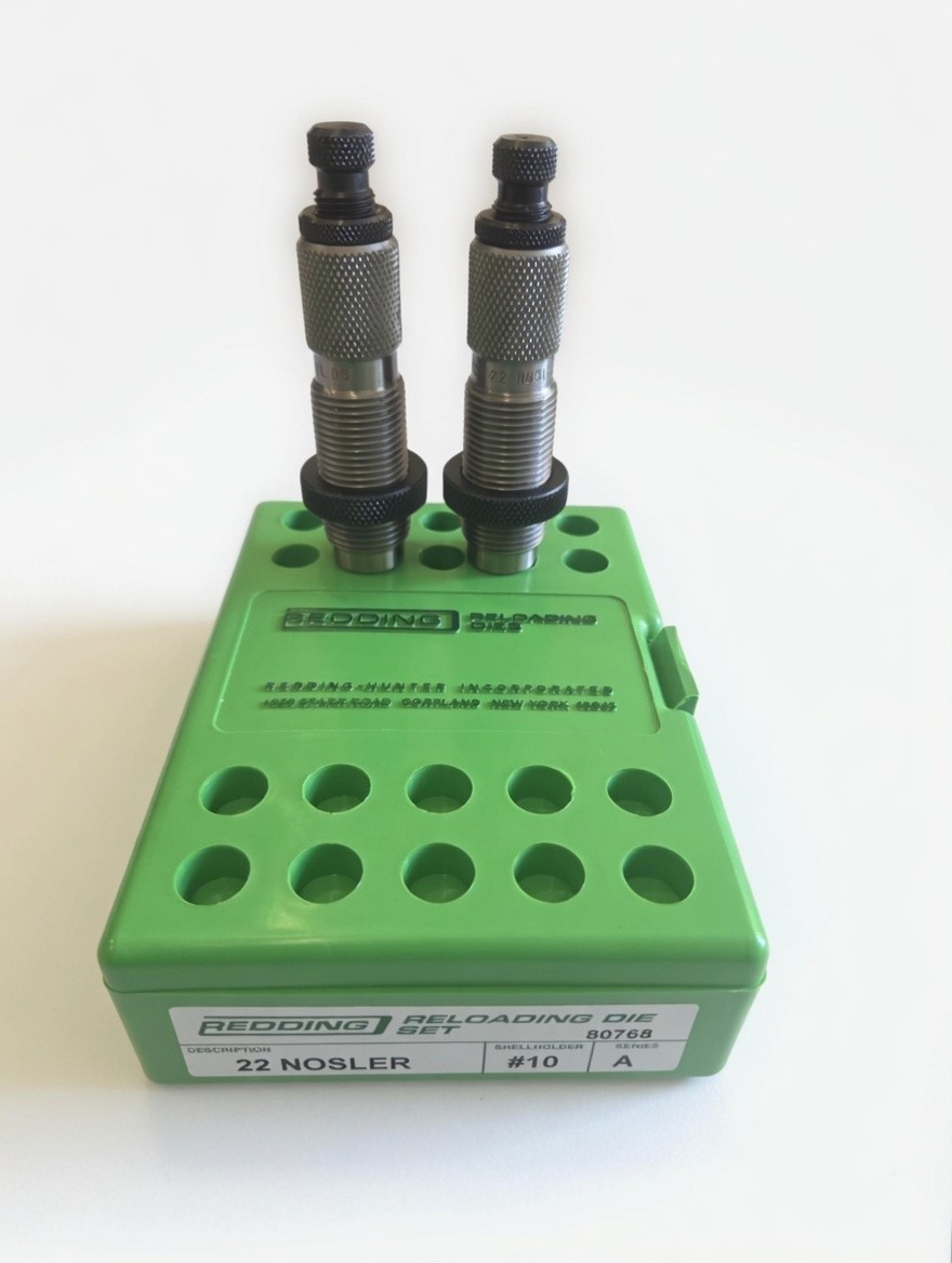 Redding 80768 Reloading Die Set 22 Nosler Shell Holder # 10 Series B