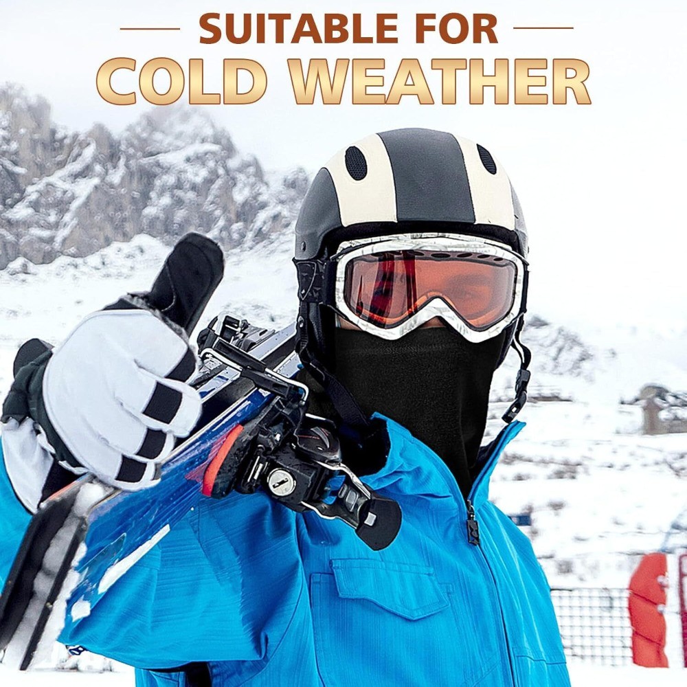 Men Neck Warmer Gaiter Winter Fleece Ski Face Mask Tube Scarf for Cold Weather