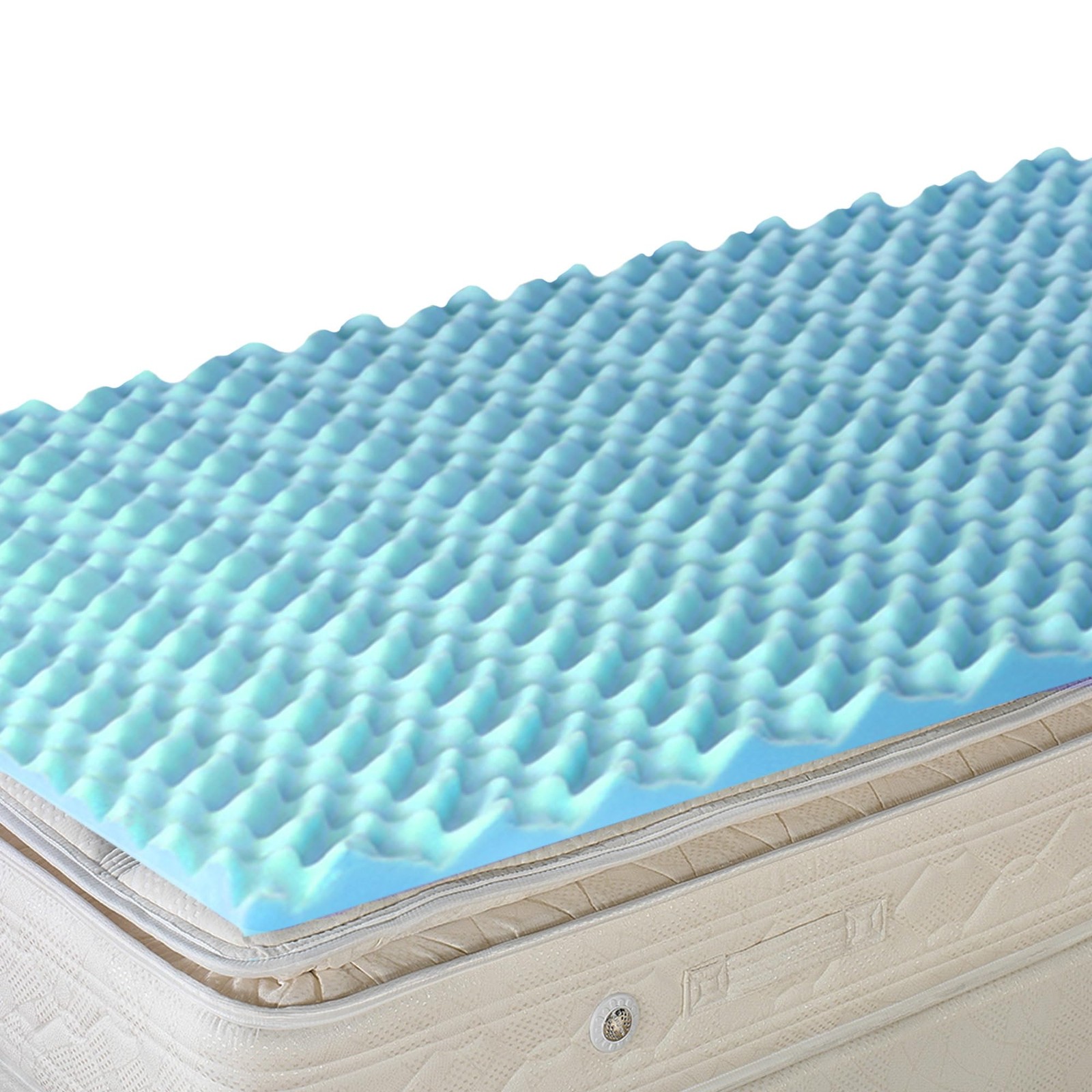 DMI 2-Inch Foam Mattress Topper, Egg Crate Pad for Support, Twin, Blue