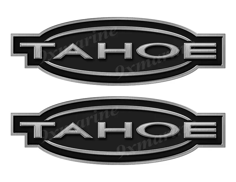TAHOE Oval Vinyl Decal Boat Stickers 2 PC Set, 10"x 3.5"