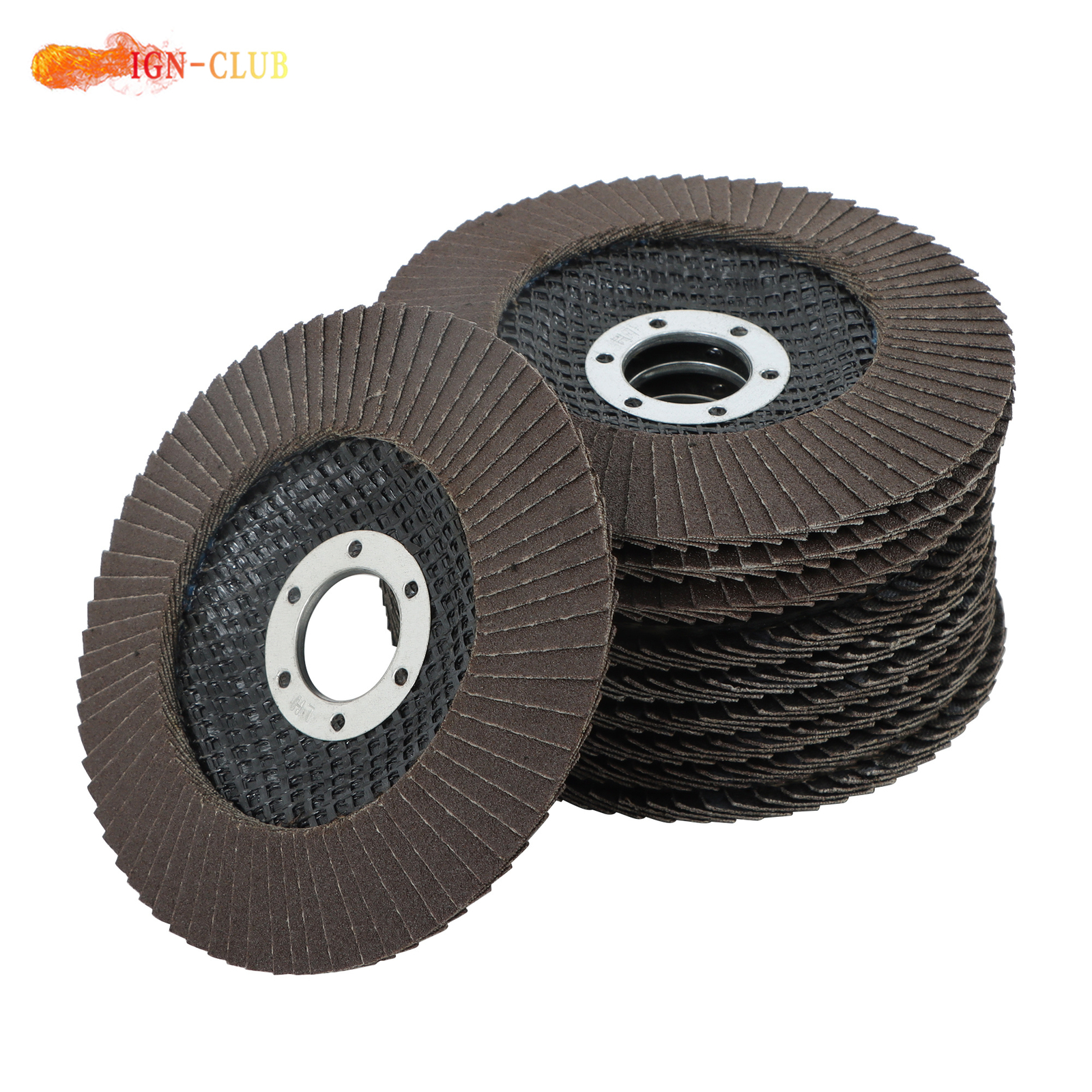 10Pcs Premium Zirconia Flap Disc Sanding Grinding 4-1/2" X 7/8" 120 Grit Grey