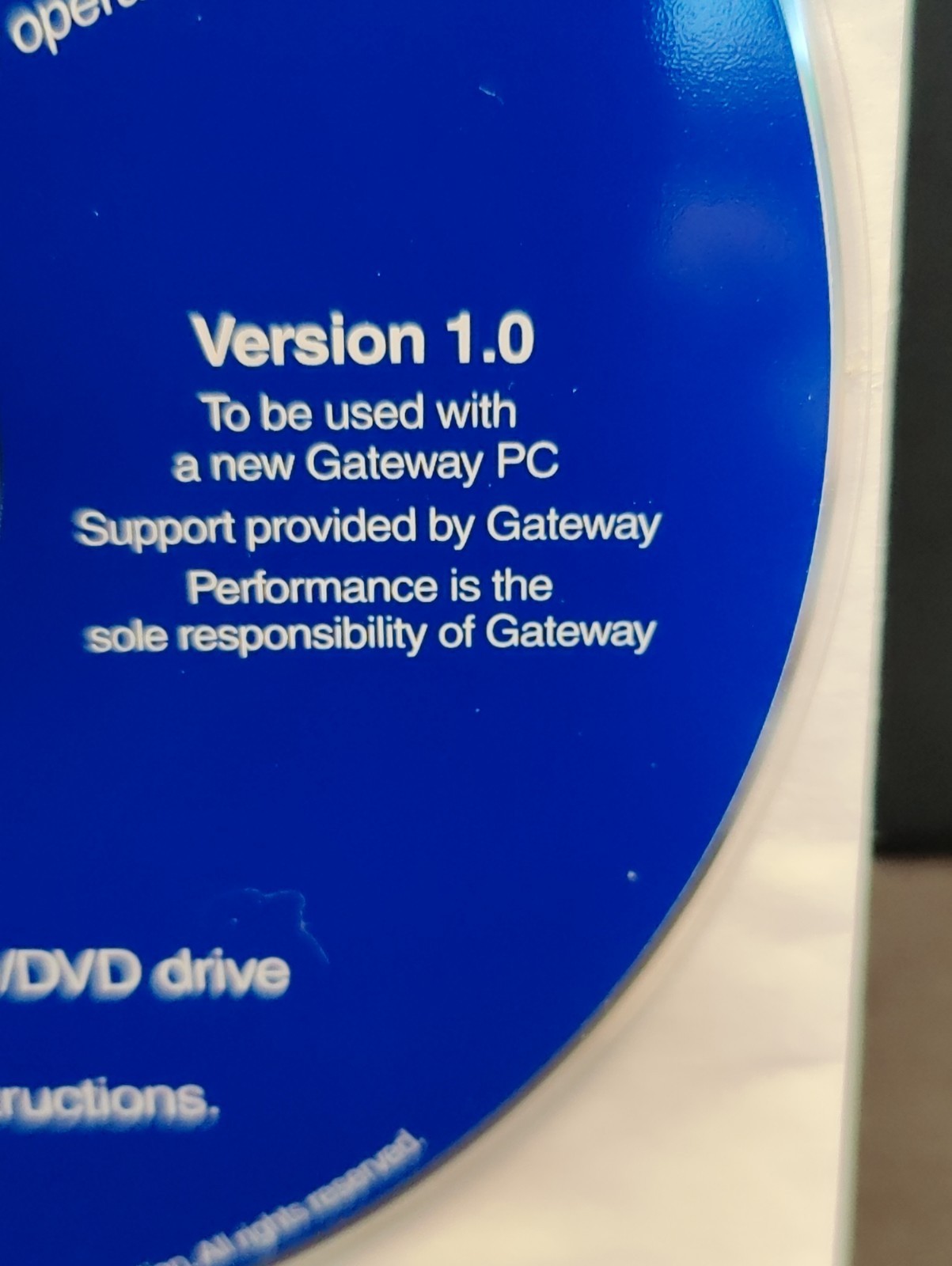 Gateway Windows XP Home Edition Operating System Reinstall CD Version 1.0 -5/02