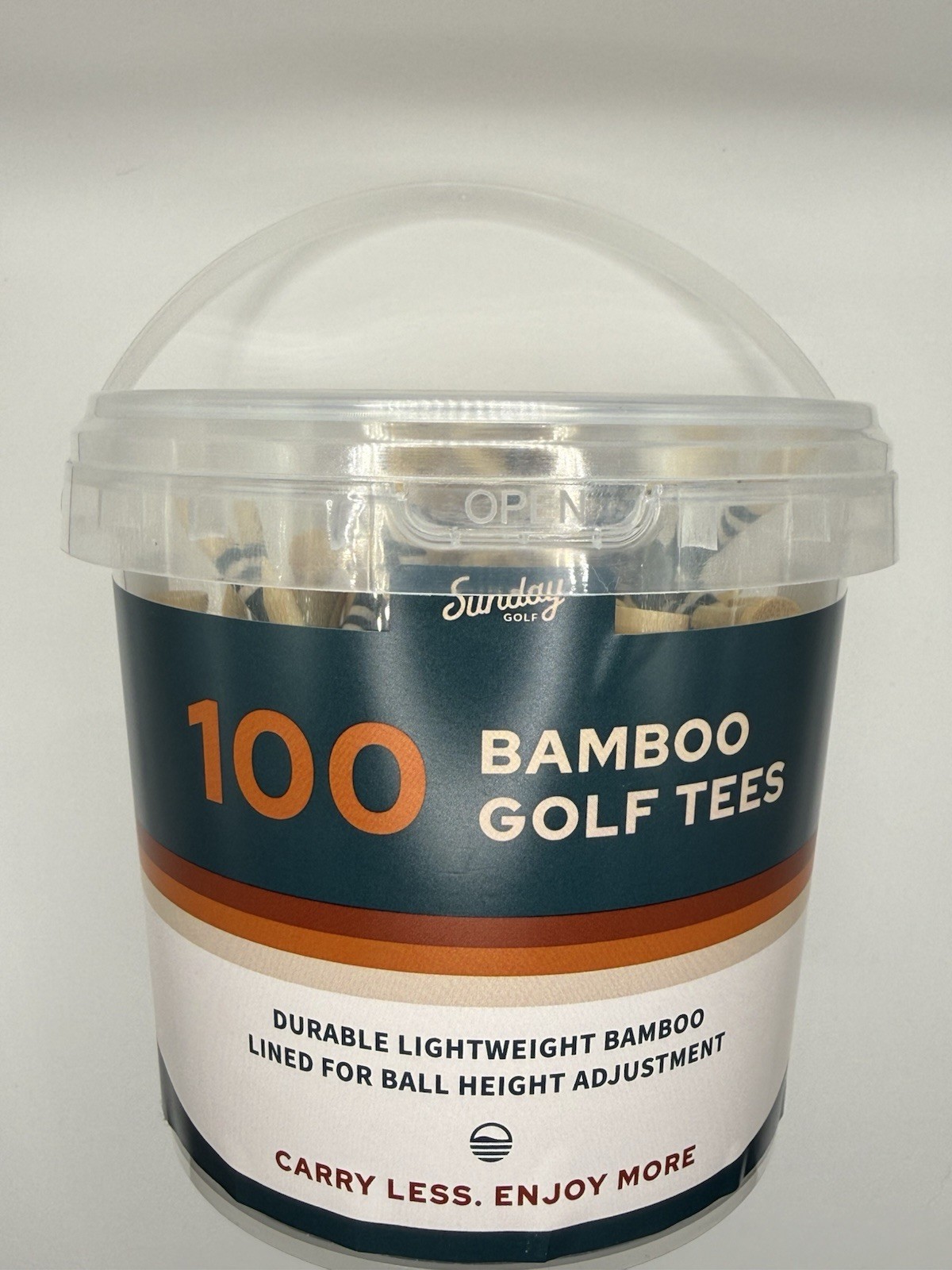 Sunday Golf Bamboo Golf Tees 100-Pack 2 3/4 in Beige/Green Buckett