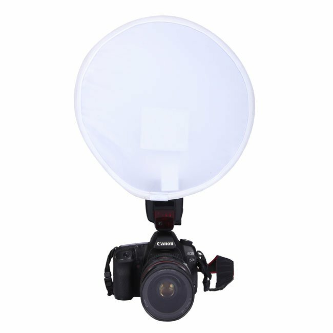 Universal 31cm Round Flash Diffuser Softbox With Grey White Black Card Balance