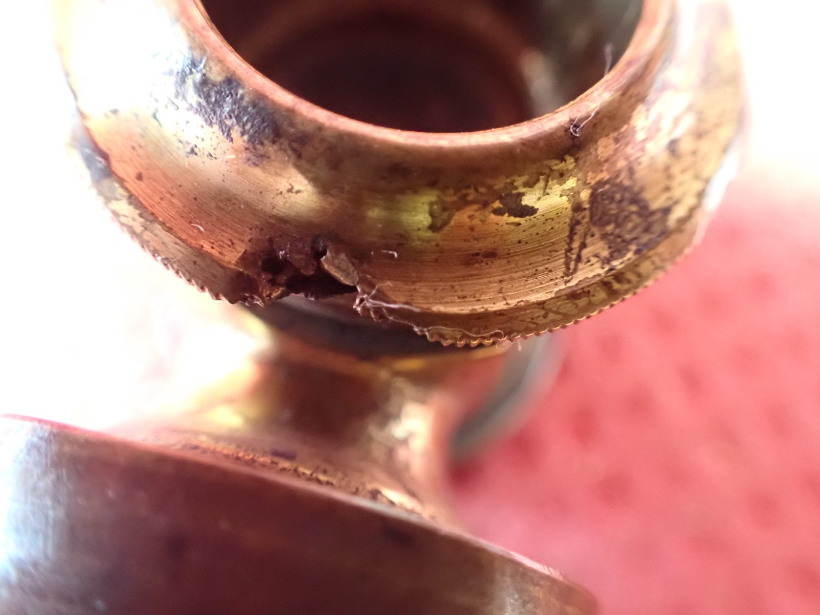 Antique Pressed Horn Adjustable Spout Powder Flask