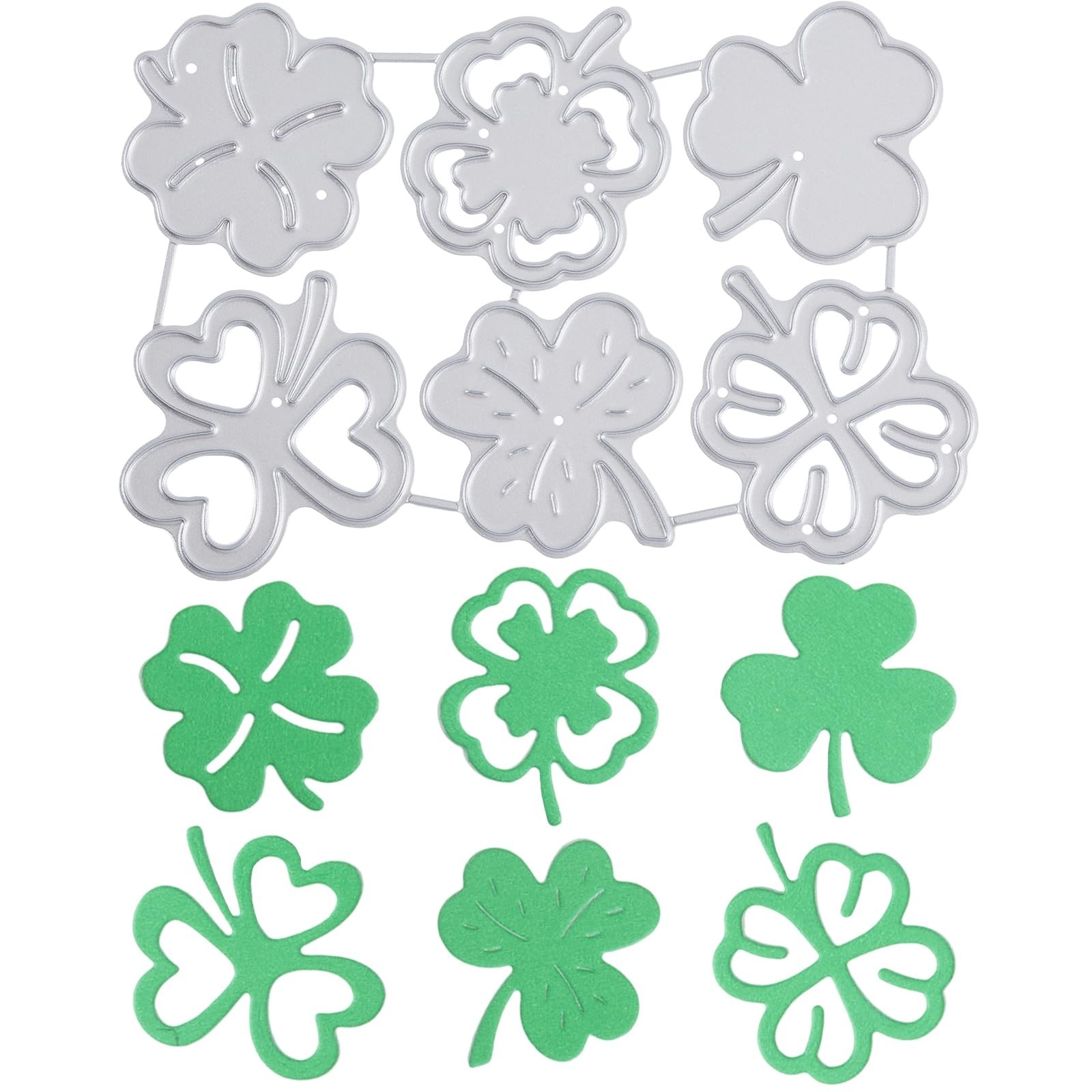 GLOBLELAND Spring Clovers Metal Cutting Dies Shamrock Cut Dies Stencils for D...