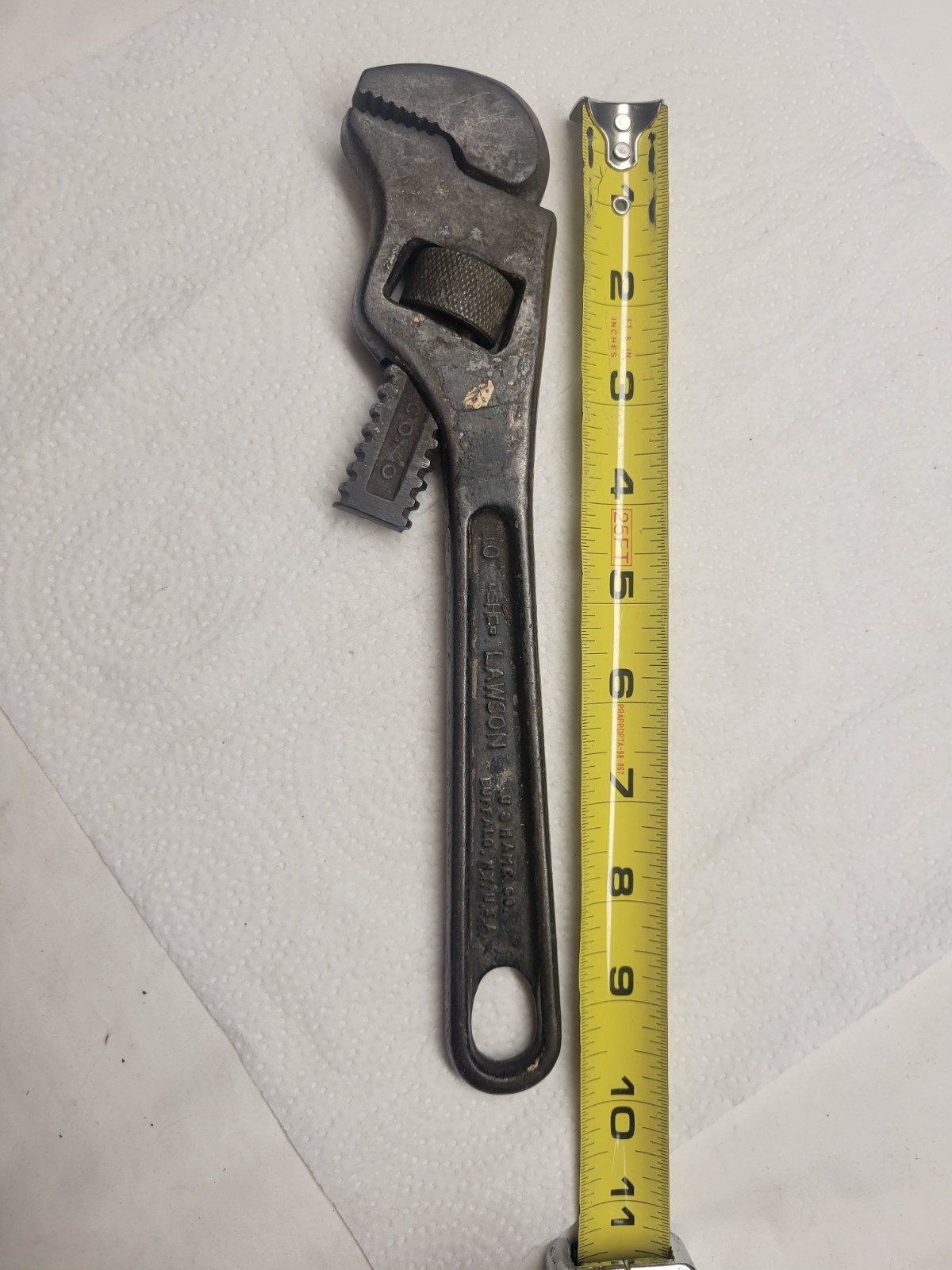Lawson's 10in. Offset pipe wrench, Cleveland, OH For W.Md. RWY Co - USA
