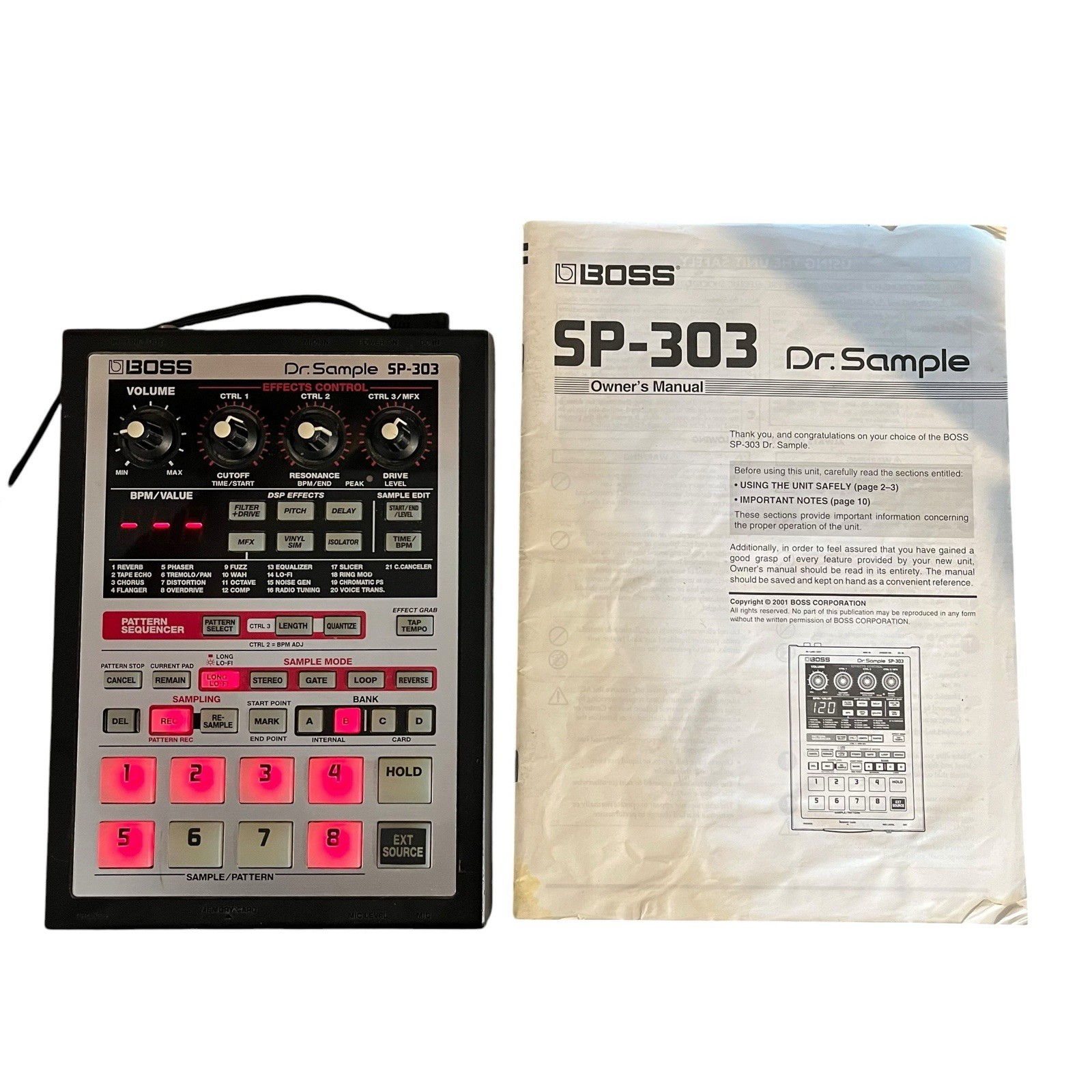 Boss SP-303 Dr. Sample 2001 power cord-Pre Owned Free Shipping