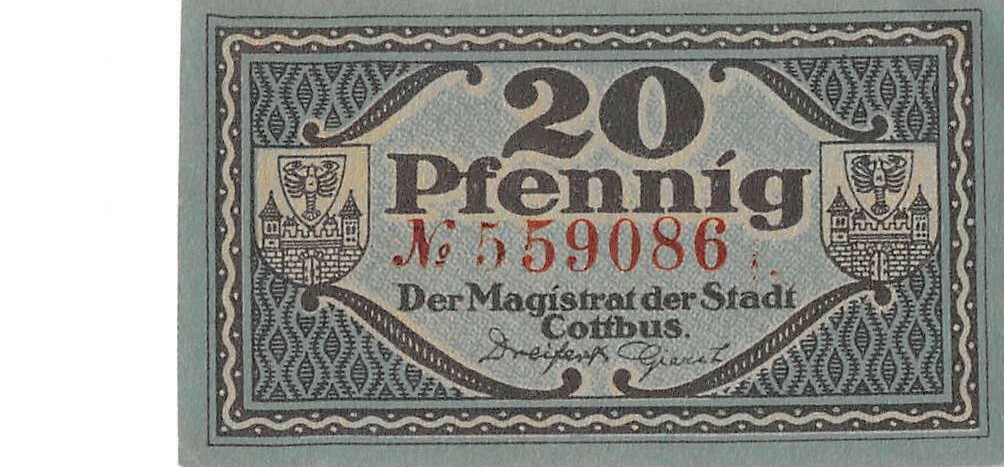 Germany / Cottbus  Notgeld  20  Pfennig  31.12.1920 Uncirculated Banknote AN12