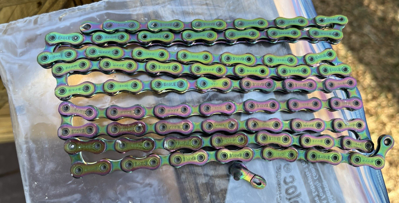 New Silca Hot Waxed 12 Speed SRAM XX1 Eagle AXS Rainbow Chain 126 Link Hollow
