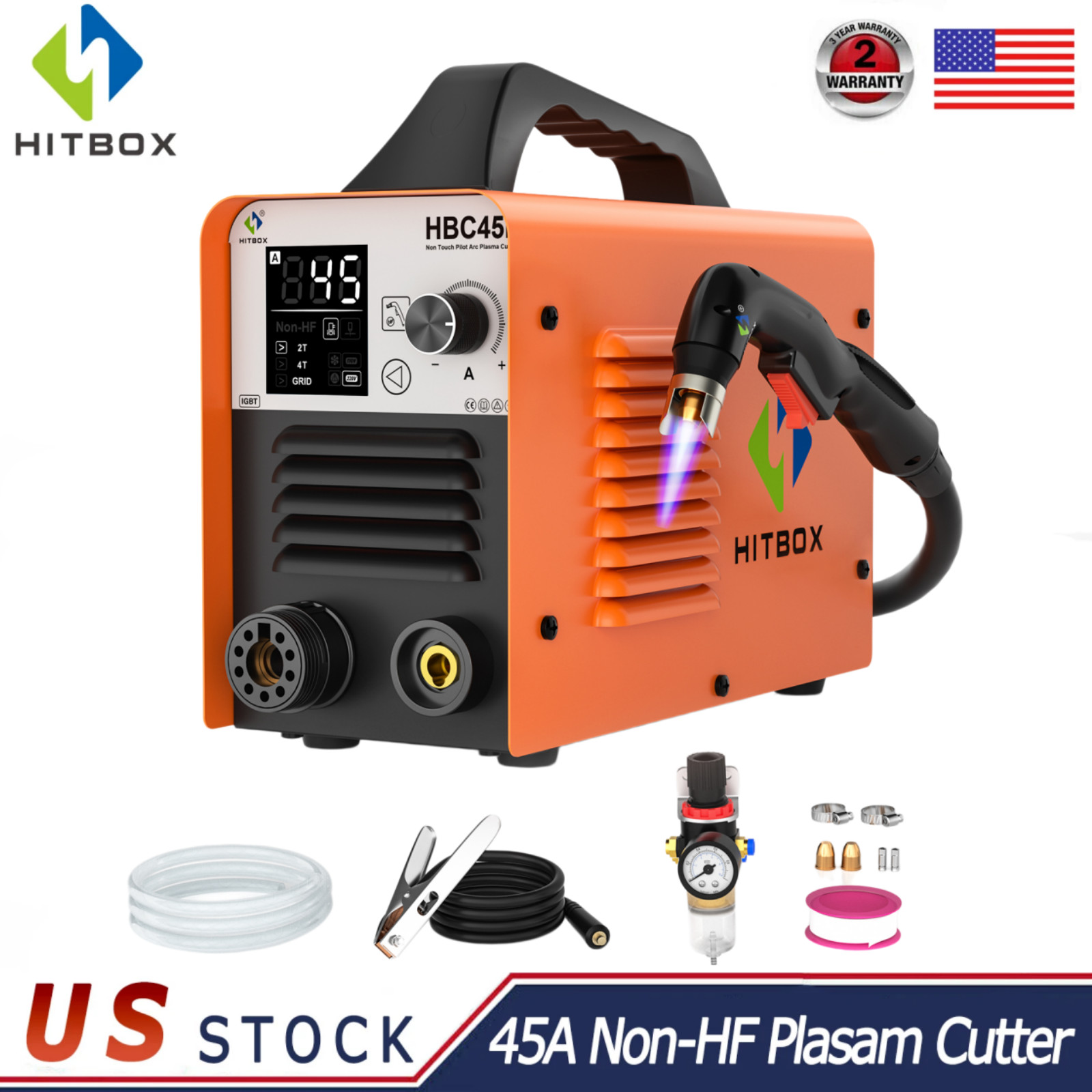 Pilot Arc HITBOX Plasma Cutter - 45A 110/220V Non-Touch (Non-HF) Home/DIY US