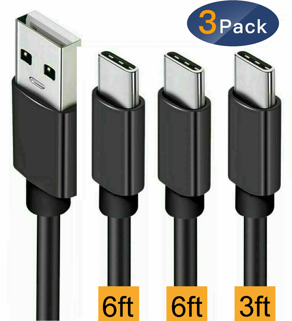 3 Pack OEM Samsung USB C Cable Type C Fast Charger For Galaxy S22 S20 S10 S9 S8