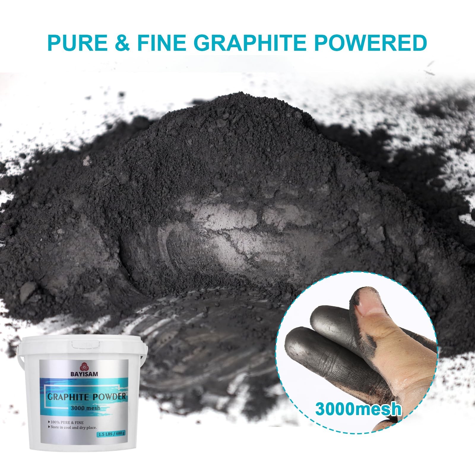 1.5LBS Pure Graphite Powder,3000 Mesh Microfine Dry Lubricant...