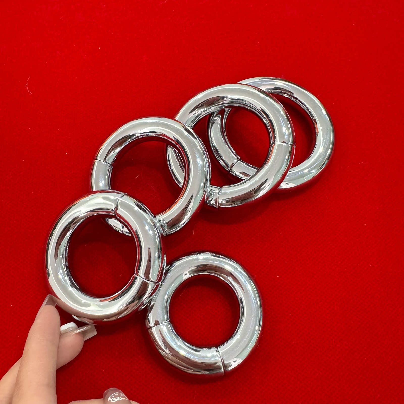 Ball Stretcher Weight Heavy Magnetic Stainless Steel Penis Ring Enhancer for Men