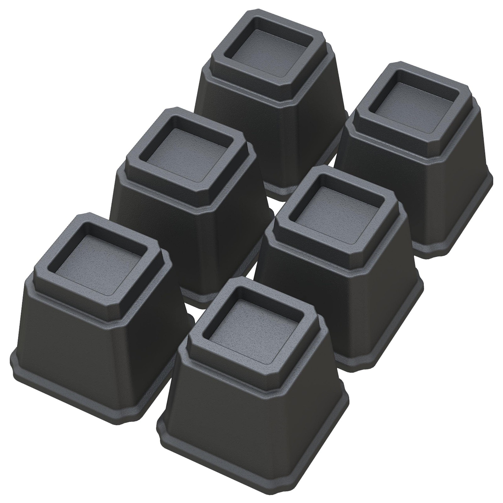 Bed Risers Heavy Duty 5 Inches Bed Elevators, Set of 6 Lifts Up 3,000 lbs Fur...