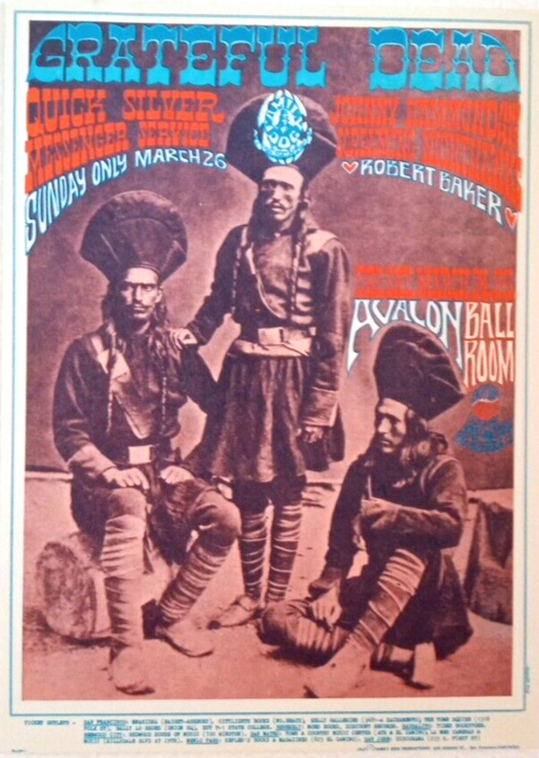 Grateful Dead postcard 1967 Avalon Ballroom Rick Griffin Family Dog No 54-1