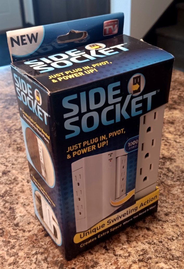 Side Socket Swivel Outlet With Surge Protector - AS SEEN ON TV- NEW
