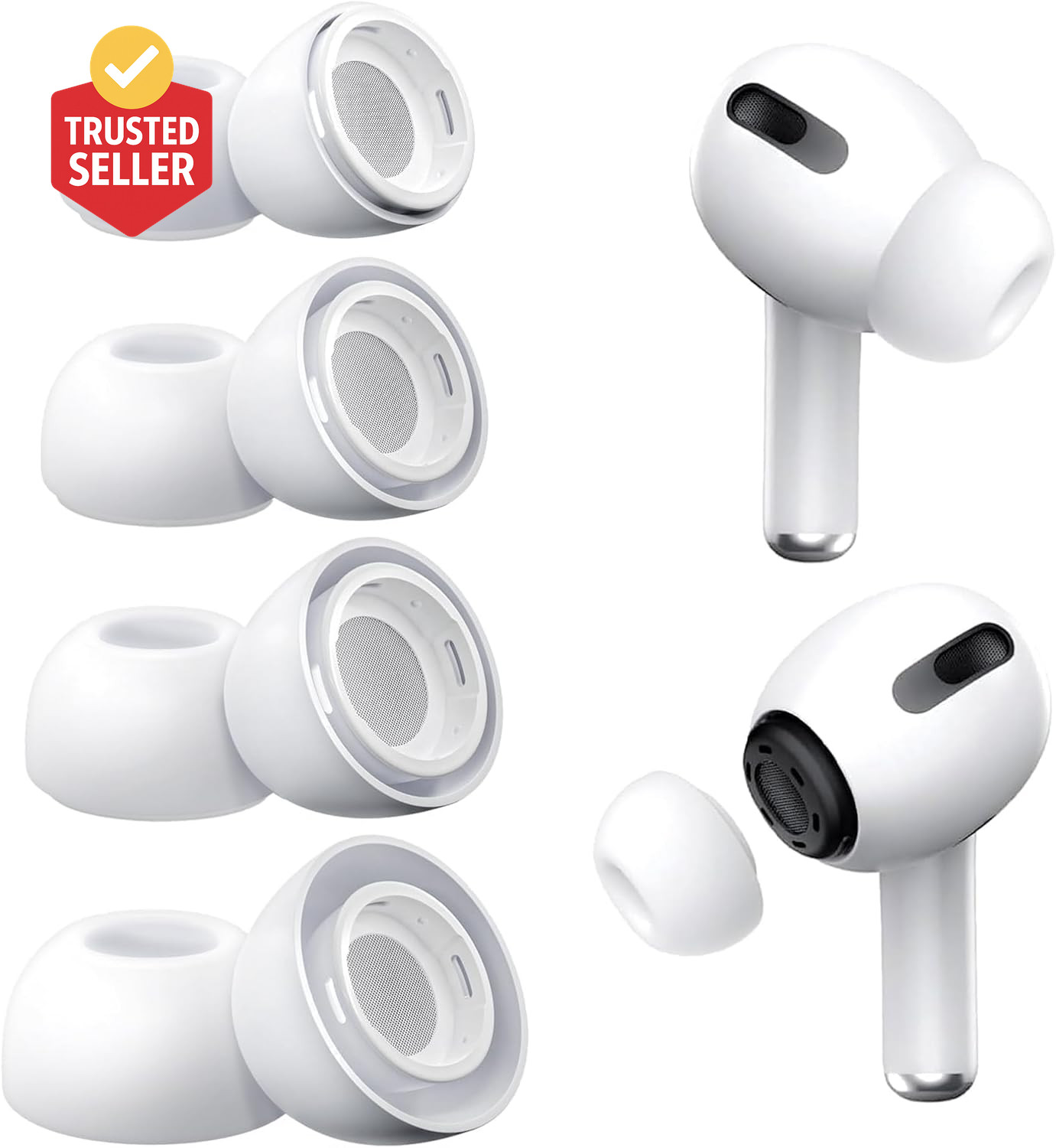 4 Pairs Replacement Ear Tips for Airpods Pro and for Air Pods Pro 2 with Noise R