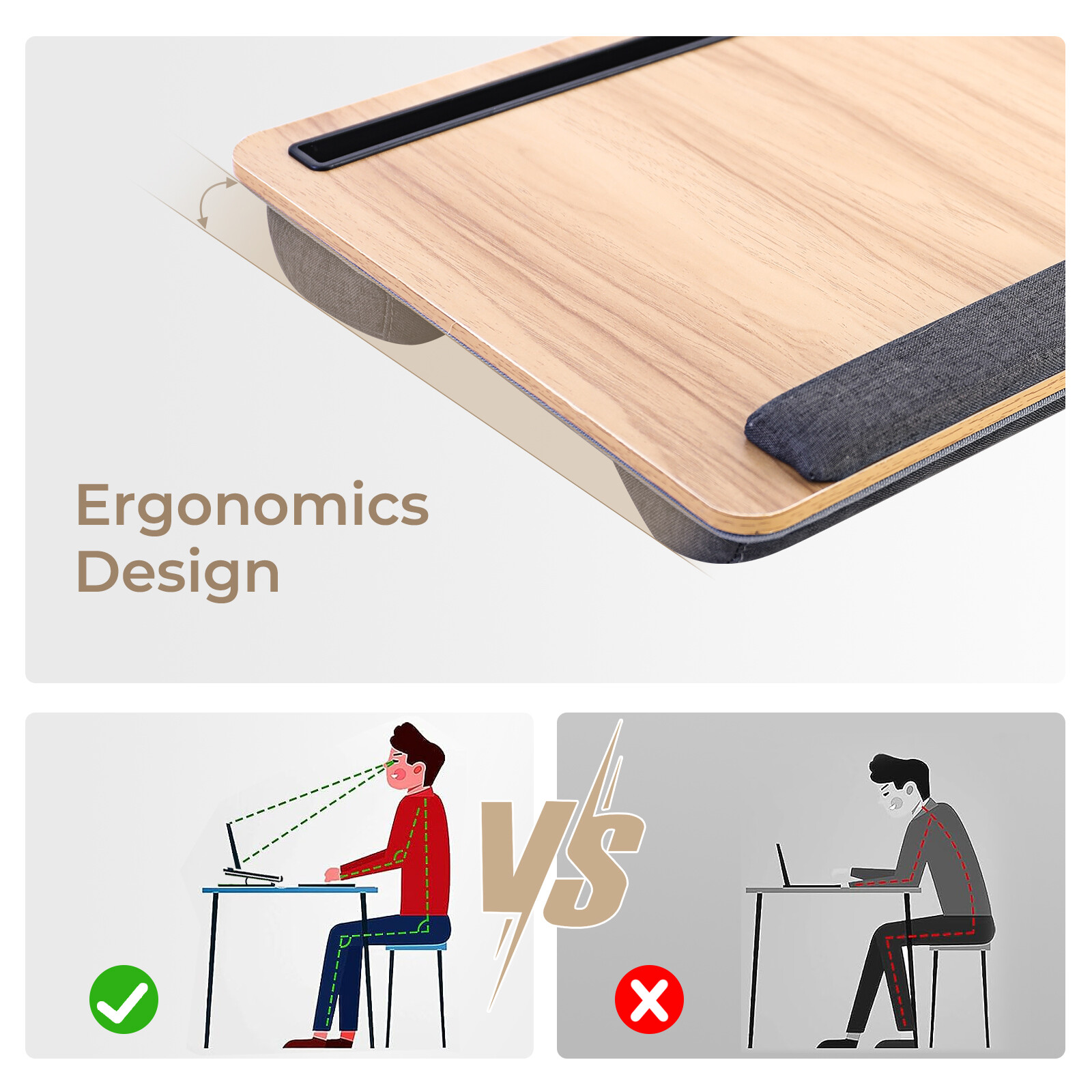 Portable Laptop Desk Table Tray Lap Computer Support Cushion Bed Pillow Cushion