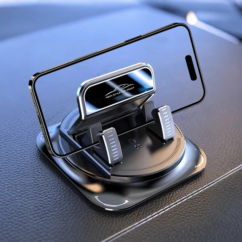 Car Phone Holder 360 Degree Rotation, Navigation Dashboard Mount Black