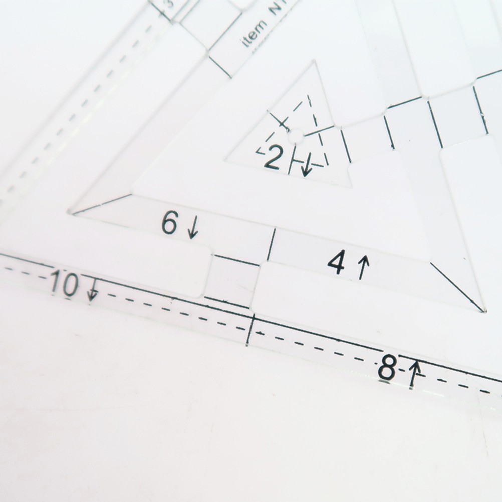 Double Triangle Quilting Ruler Template Transparent Acrylic Sewing Craft Tool