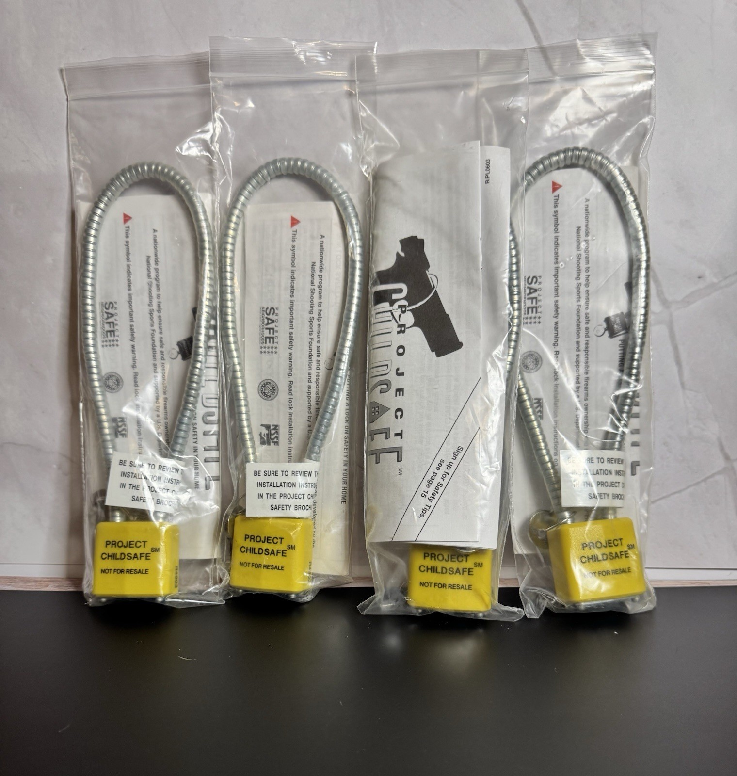 Lot of 4 Gun Locks PROTECT CHILDSAFE Brand New. Gun Lock
