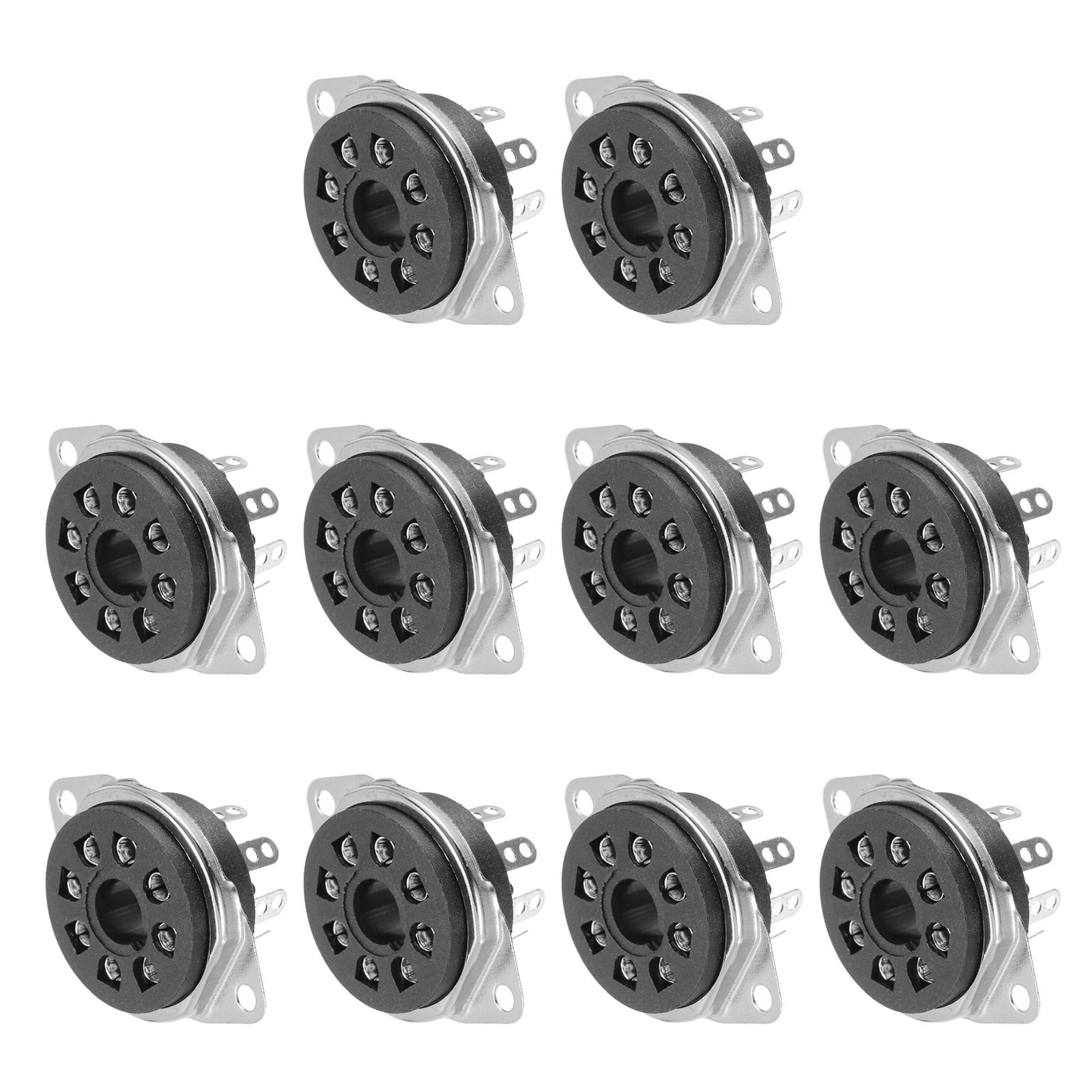 10 Pcs Tube Socket Bakelite Vacuum Tube Protect Tube 8 Pin Socket Black