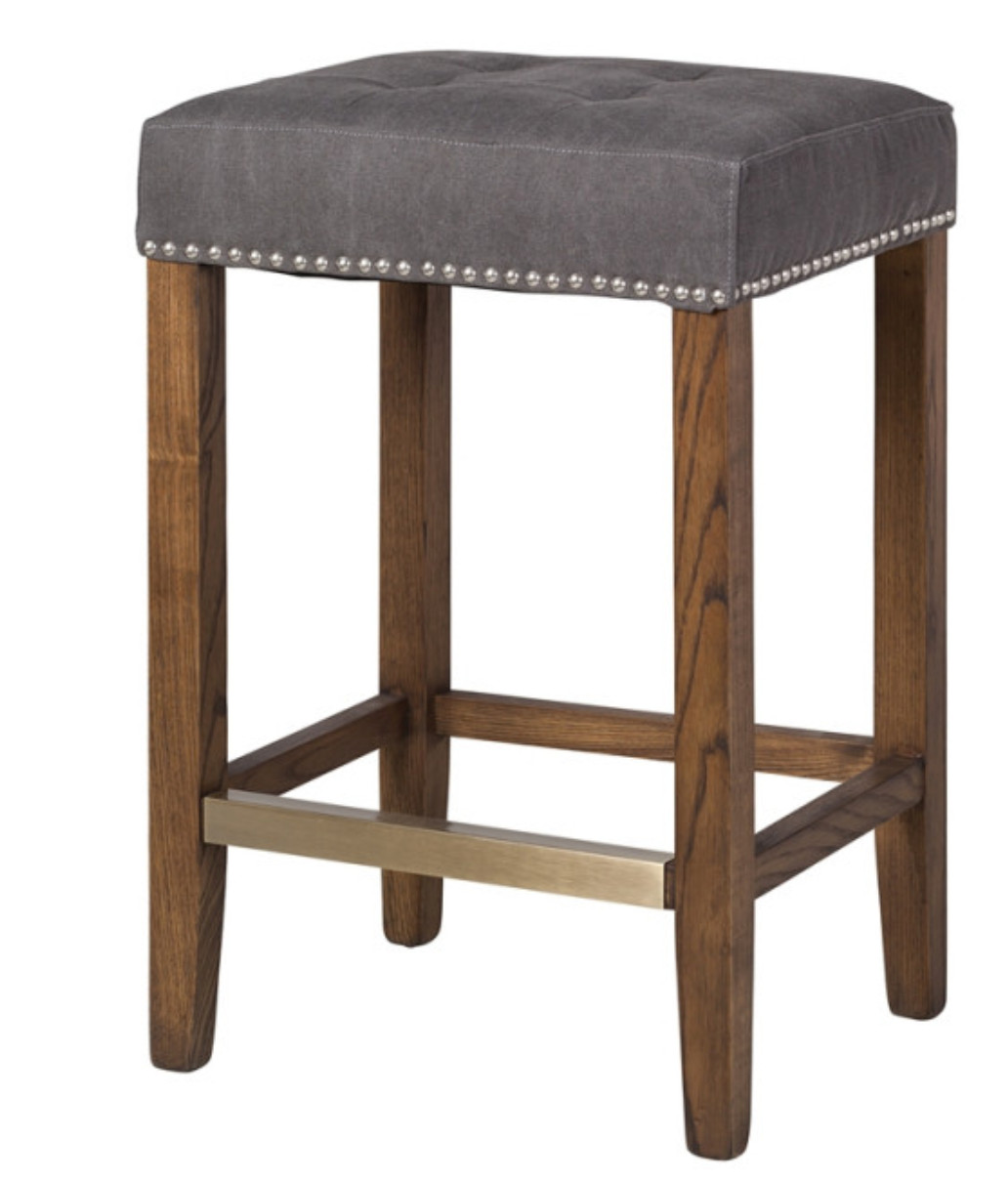 Home Craft Decor PJL052 Bordeaux Stool Frost 26" Gray