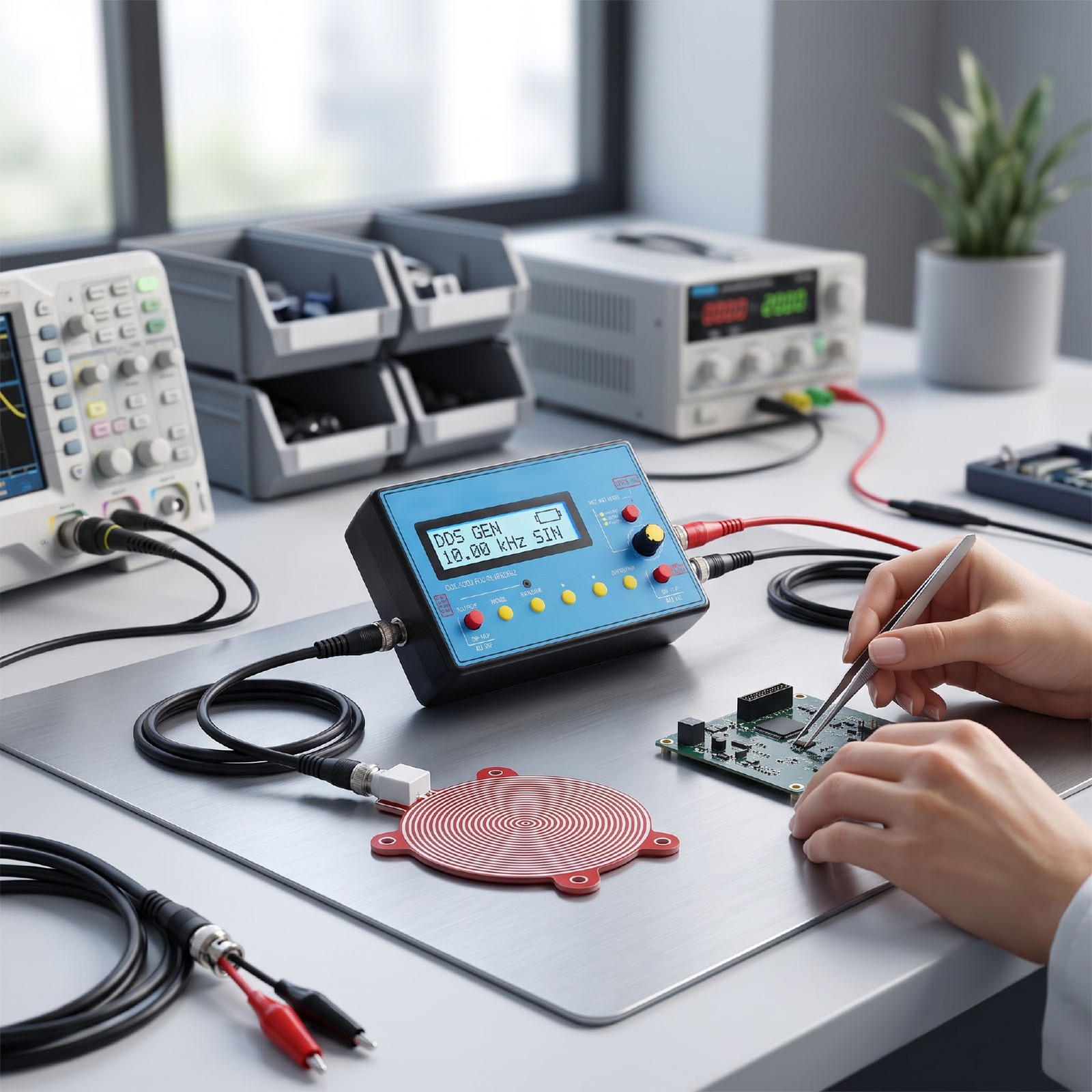 DDS Function Signal Generator Frequency Counter For Electronic Circuit Testi DSO