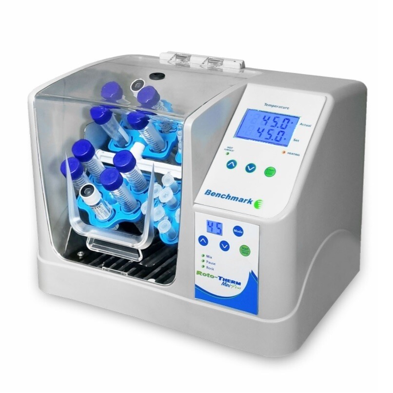 NEW Benchmark Scientific Roto THERM PLUS 5-70rpm Incubated Tube Rotator, H2024