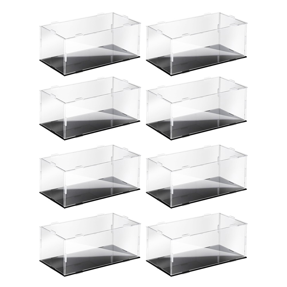 8PCS Dustproof Display Case Clear Plastic Box for 1:24 Collectibles Model Car