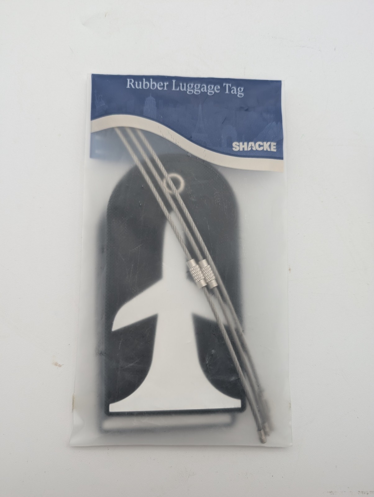 Shacke 2 Luggage Tag for Bags and Suitcases – Bold Airplane, (B) Black